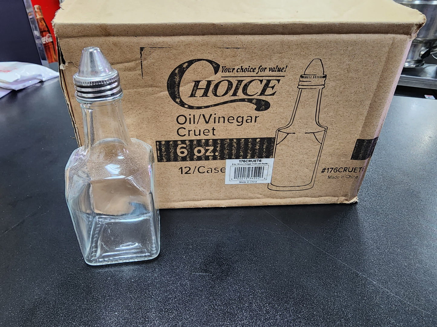 Choice 6 oz. Oil and Vinegar Cruet with Pourer