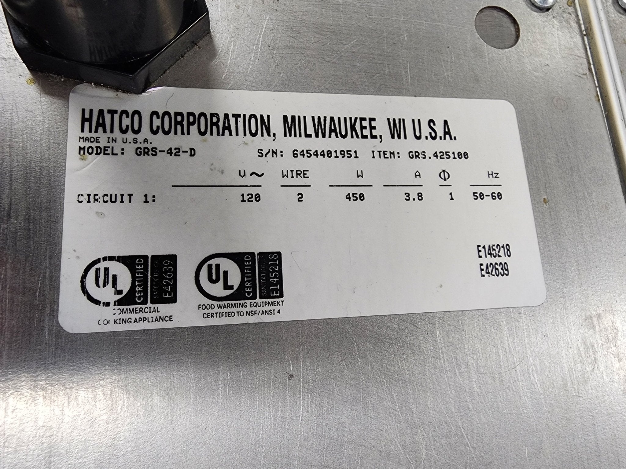 Used Hatco GRS - 42 - D Glo - Ray 42" Heated Warming Stainless Steel Free Standing Shelf 120V 450W - Falcon Restaurant Supply - 5