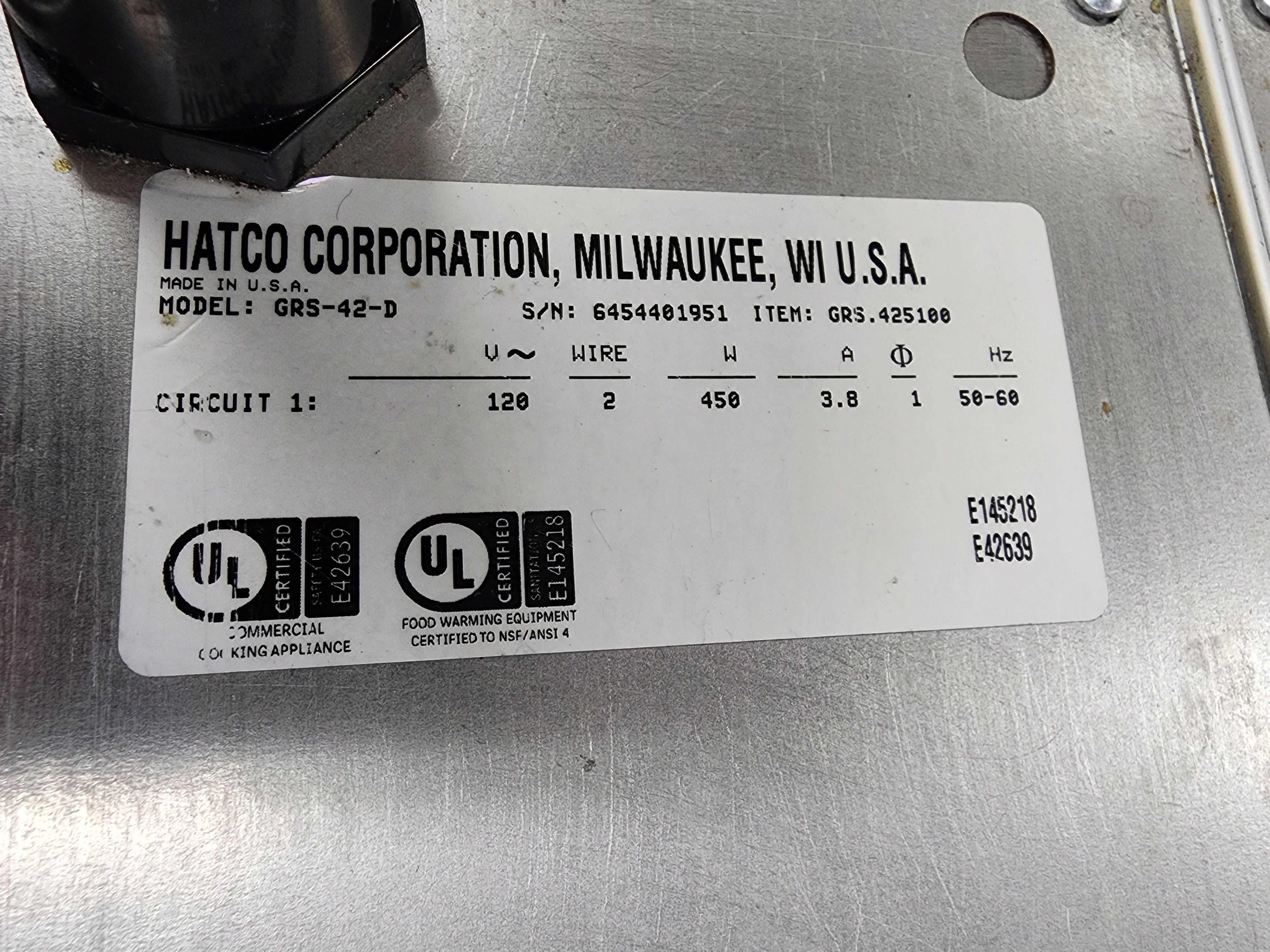 Used Hatco GRS-42-D Glo-Ray 42" Heated Warming Stainless Steel Free Standing Shelf 120V 450W