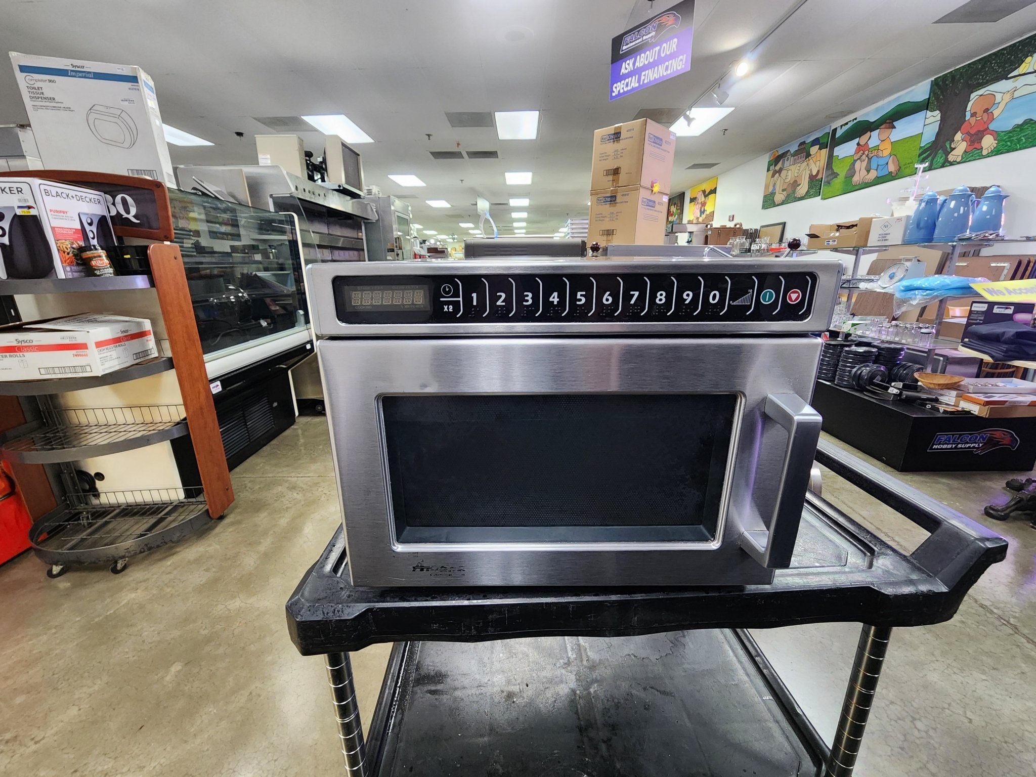 Used Amana HDC182 Commercial Digital Microwave .6 Cft Countertop 1800 Watt Heavy Volume 220V - Falcon Restaurant Supply - 1