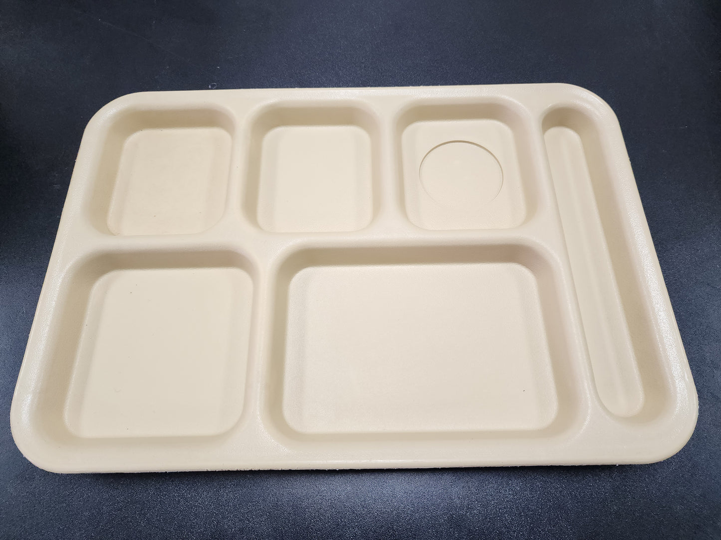 Used Cambro 10146CW133, Camwear® 10" X 14" 6 Compartment Beige Food Tray