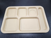 Used Cambro 10146CW133, Camwear® 10" X 14" 6 Compartment Beige Food Tray - Falcon Restaurant Supply - 1