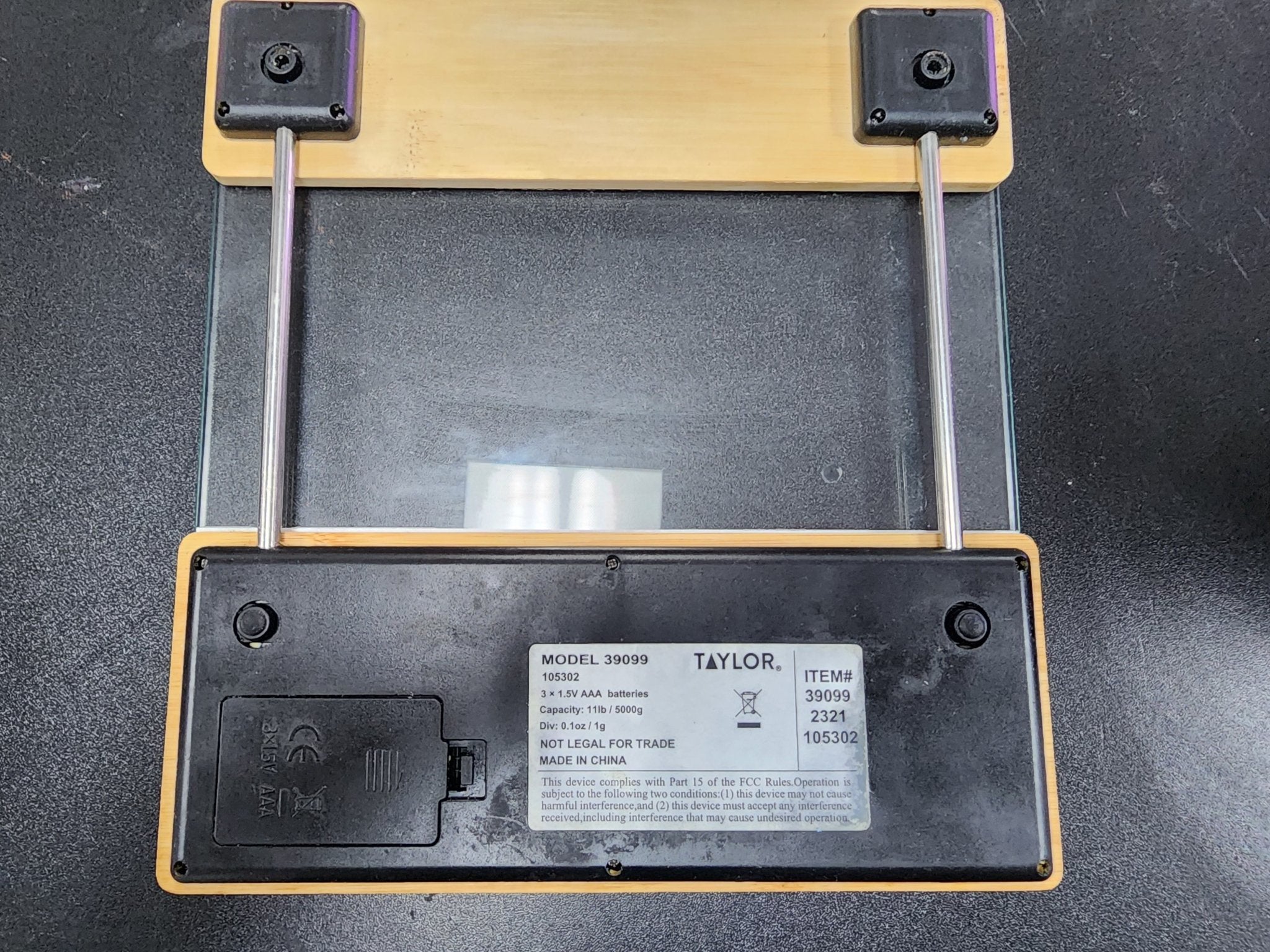 Used Taylor Digital Glass/Bamboo Household Kitchen Scale, 11 Pound Capacity, Natural