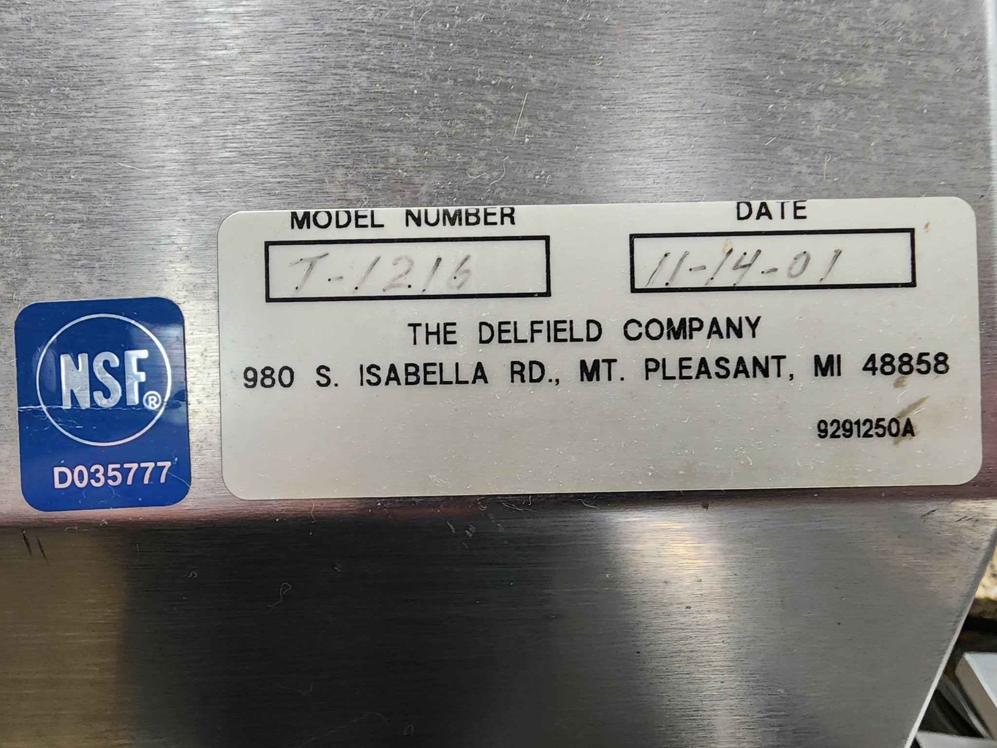 Used Delfield T-1216 Enclosed Mobile 12" x 16" Tray Dispenser | Single Platform w/Silverware Holder Rack