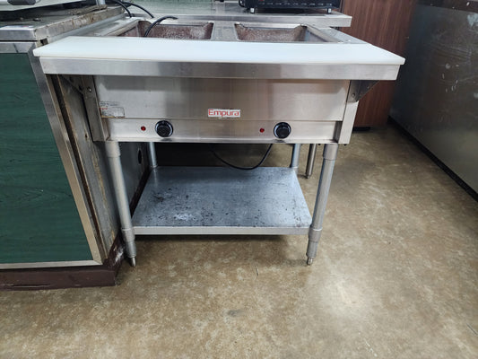 Used Empura E-ST-120/2 Two Pan Electric Steam Table with Undershelf - Open Well - 120V