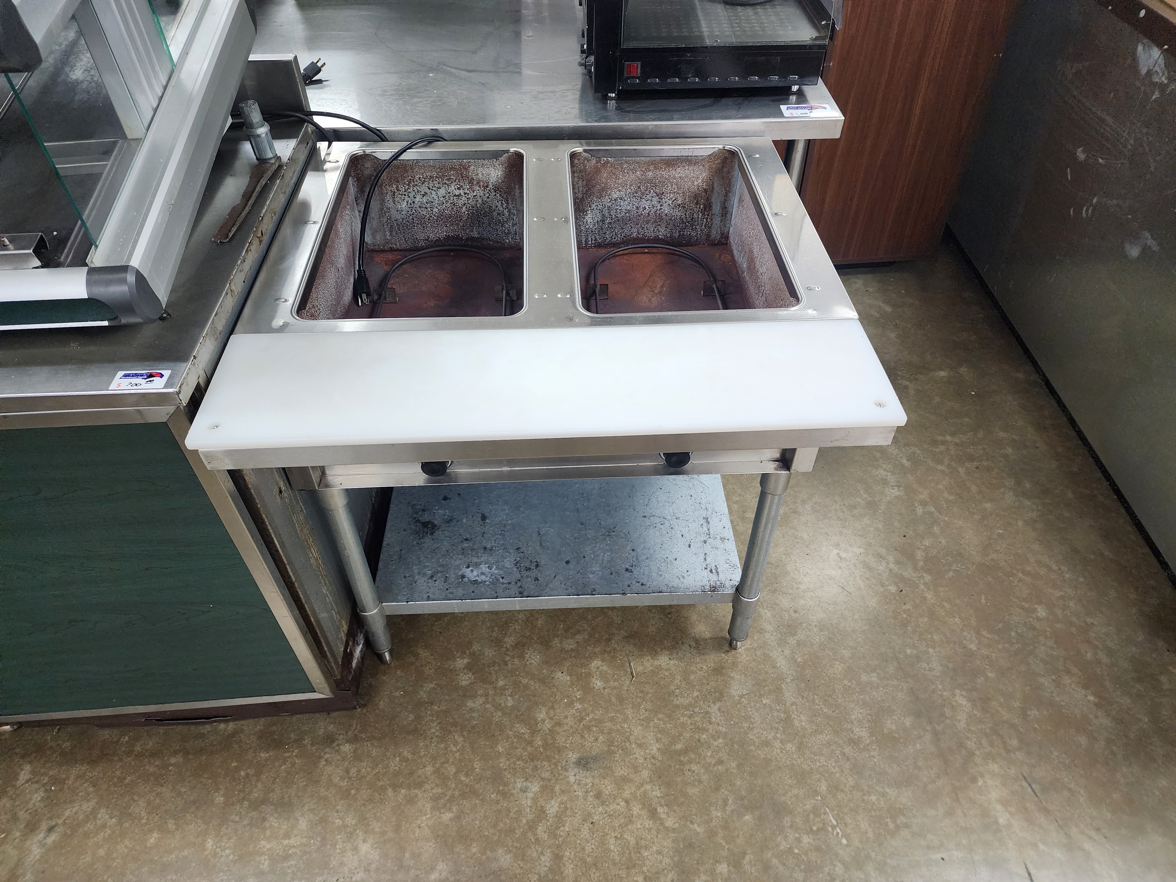 Used Empura E-ST-120/2 Two Pan Electric Steam Table with Undershelf - Open Well - 120V