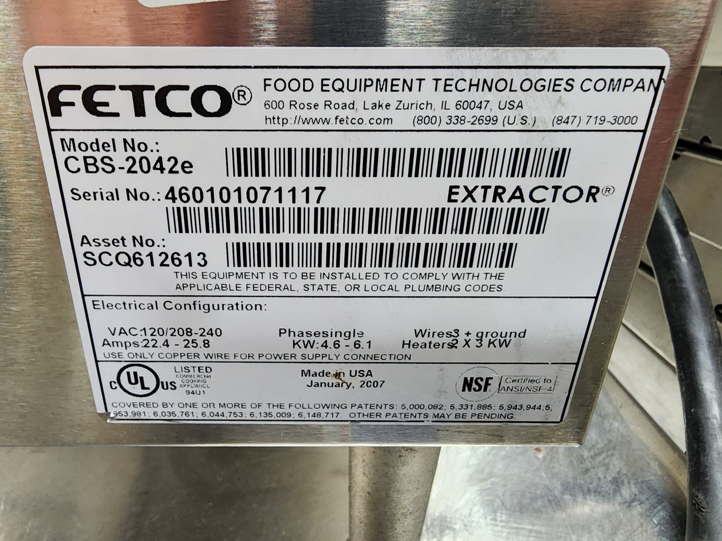 Used FETCO CBS-2042E Extractor Commercial Coffee Brewer Machine 120/208-240V