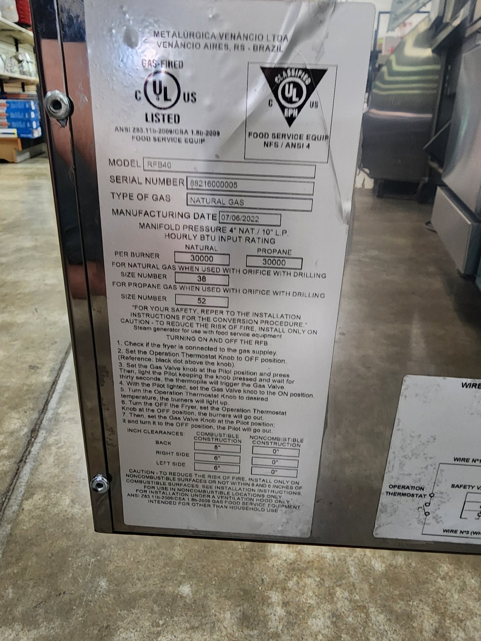 New Venancio RFB40G - CB - Prime Restaurant Series Floor Fryer 40lb - Natural Gas/LP on Legs - Falcon Restaurant Supply - 4