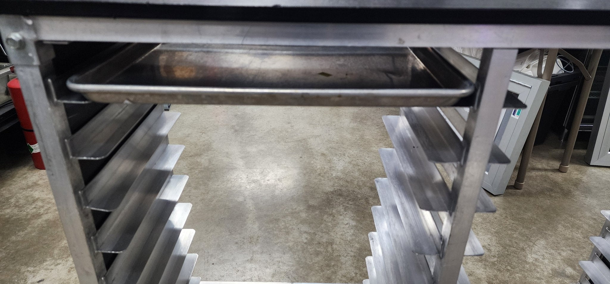 Used Half Size Sheet Pan Cart w/Tray 50.5" L x 14" W x 34" H - Falcon Restaurant Supply - 2