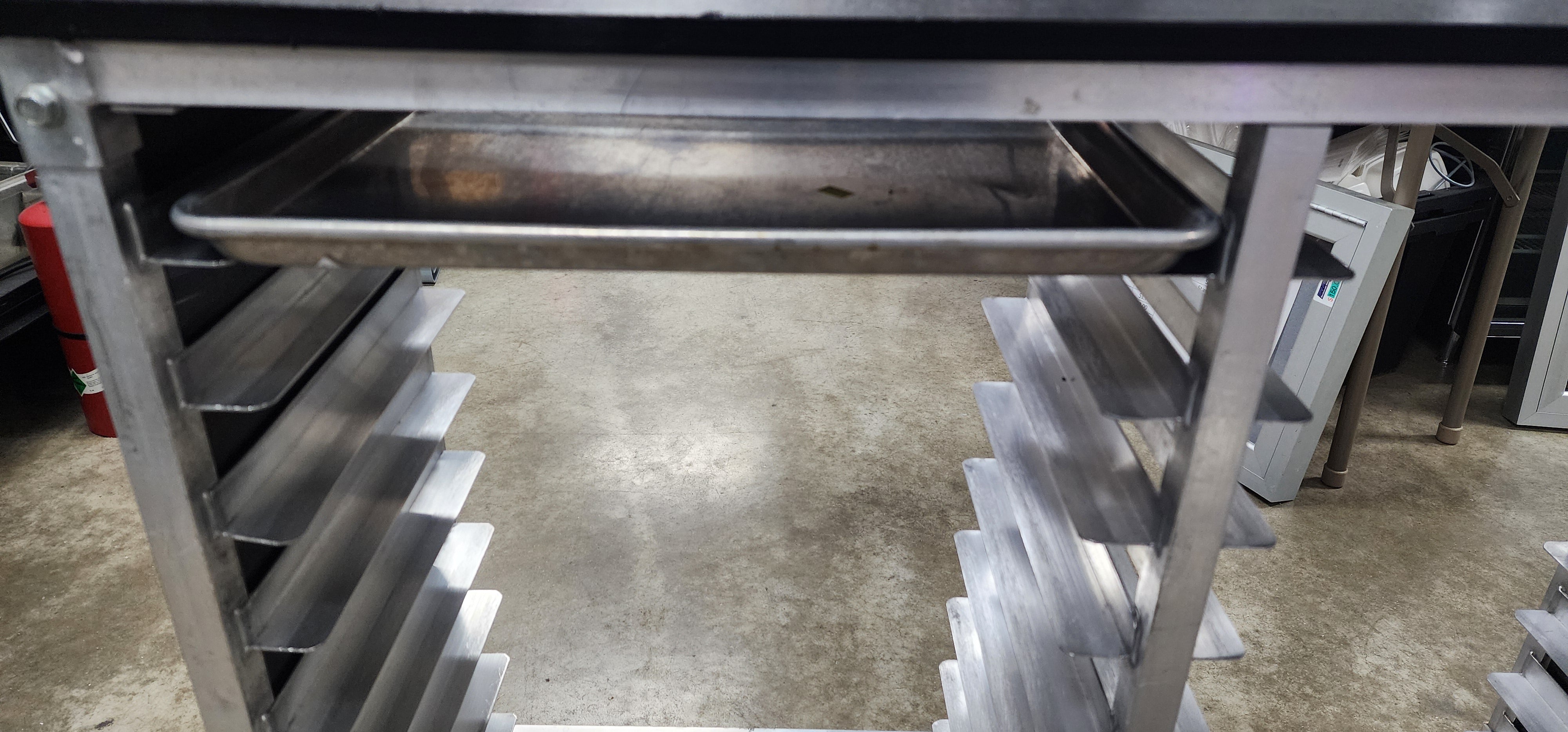Used Half Size Sheet Pan Cart w/Tray 50.5" L x 14" W x 34" H