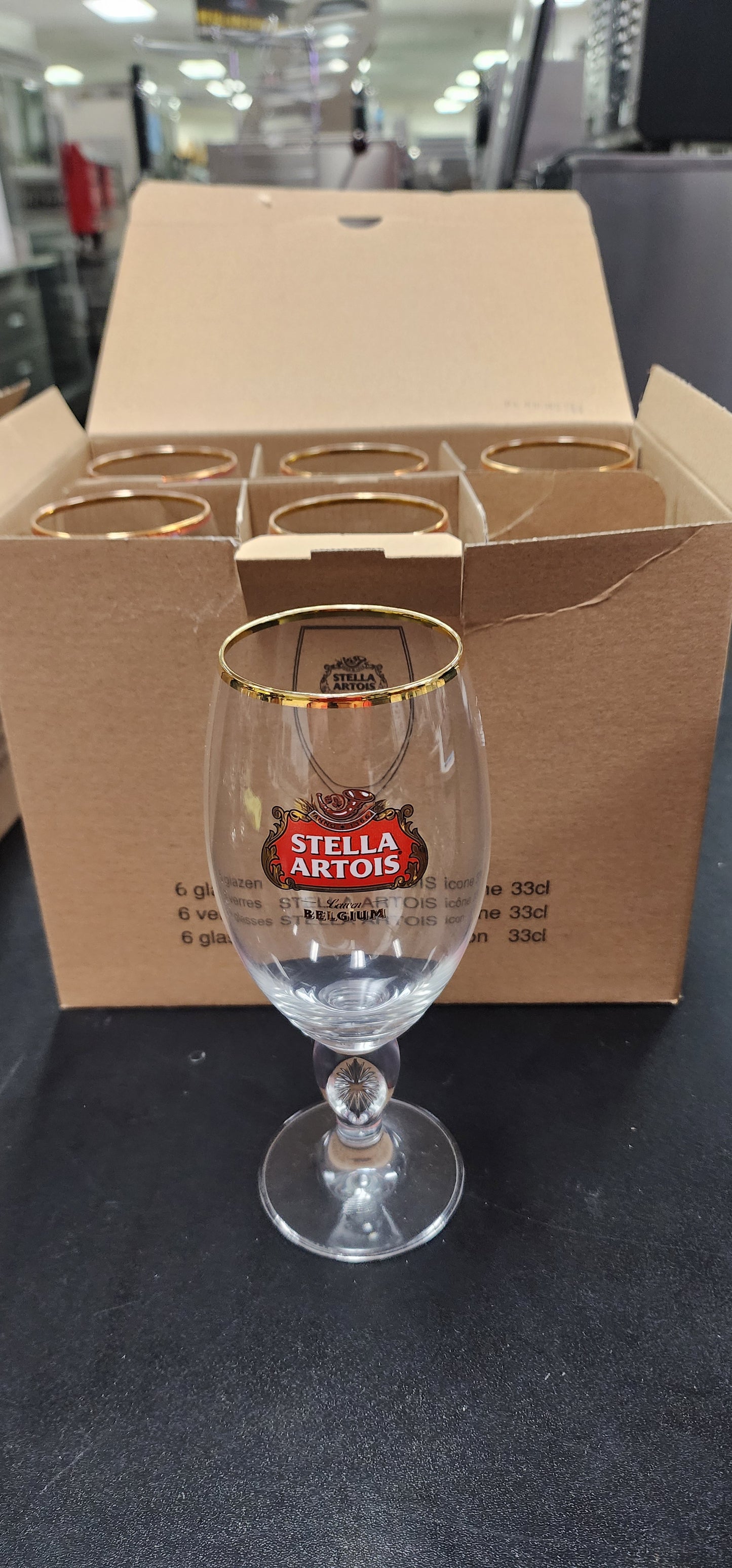 Stella Artois Original Icon Glass Chalice 33cl - Set of 6 New Glasses