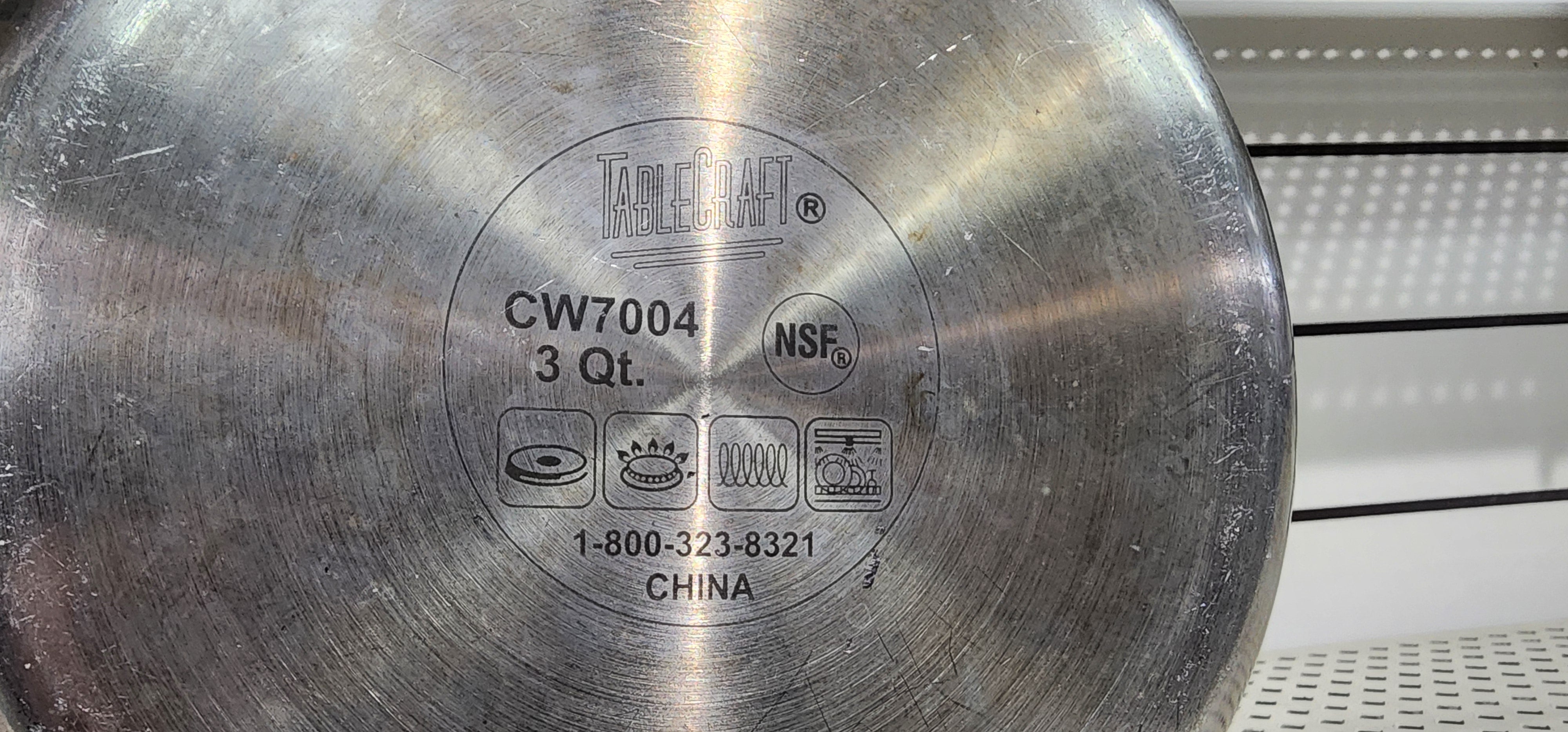 Tablecraft CW7004 3 qt Tri Ply Sauce Pan w/ Loop Handles