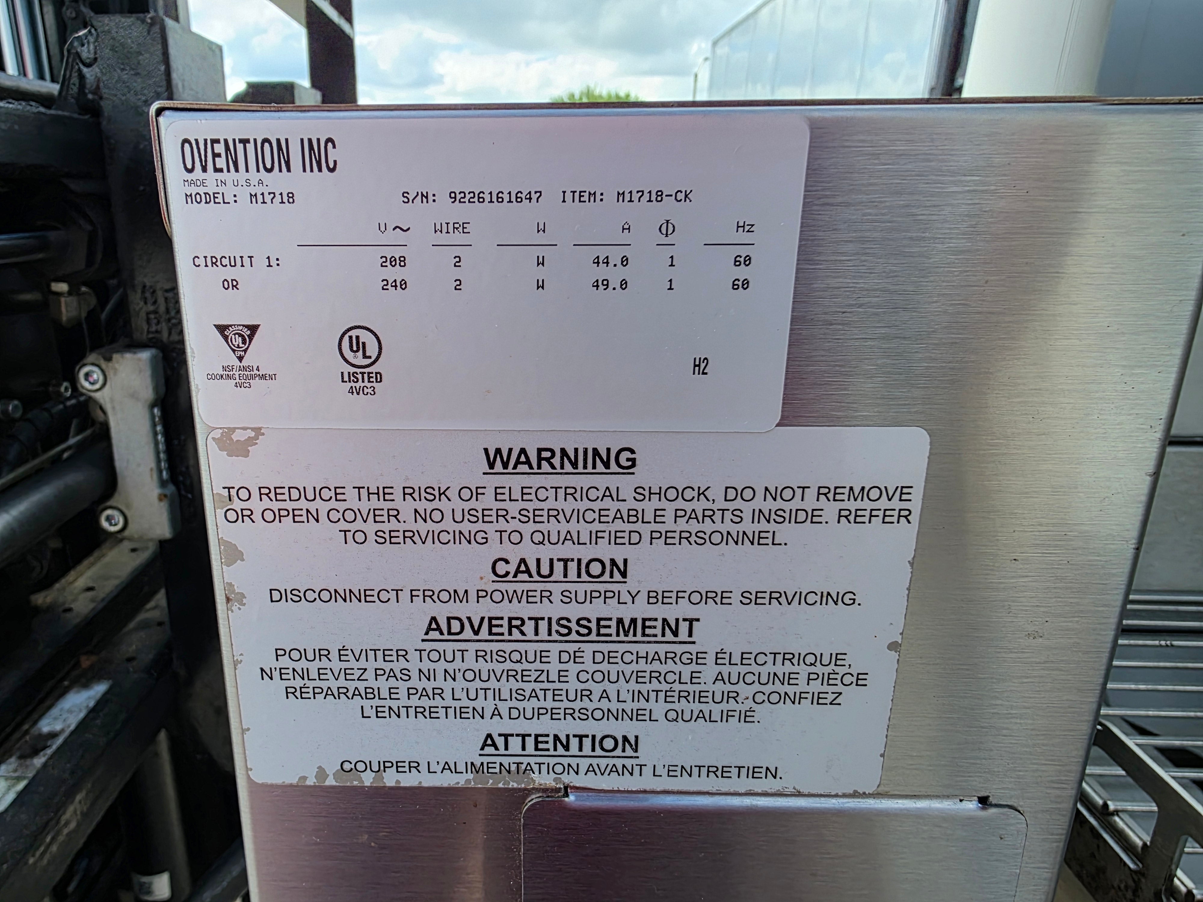 Used Ovention M1718 Matchbox Ventless Electric Impingement Pizza Oven 208/240V 1Ph