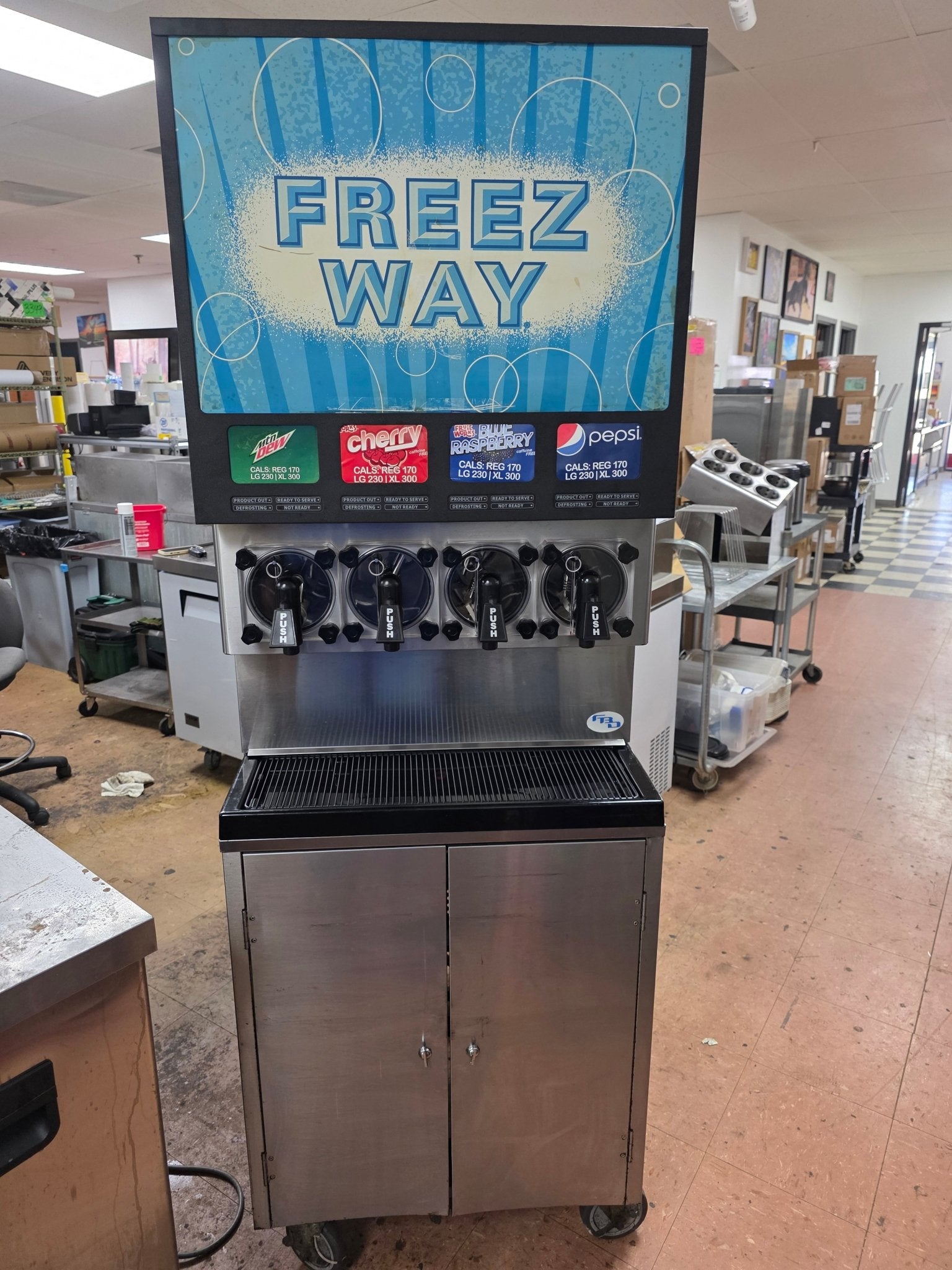 Used 26" FBD 774 Four Barrel Frozen Carbonated Beverage Dispenser 230V As Is - Falcon Restaurant Supply - 1