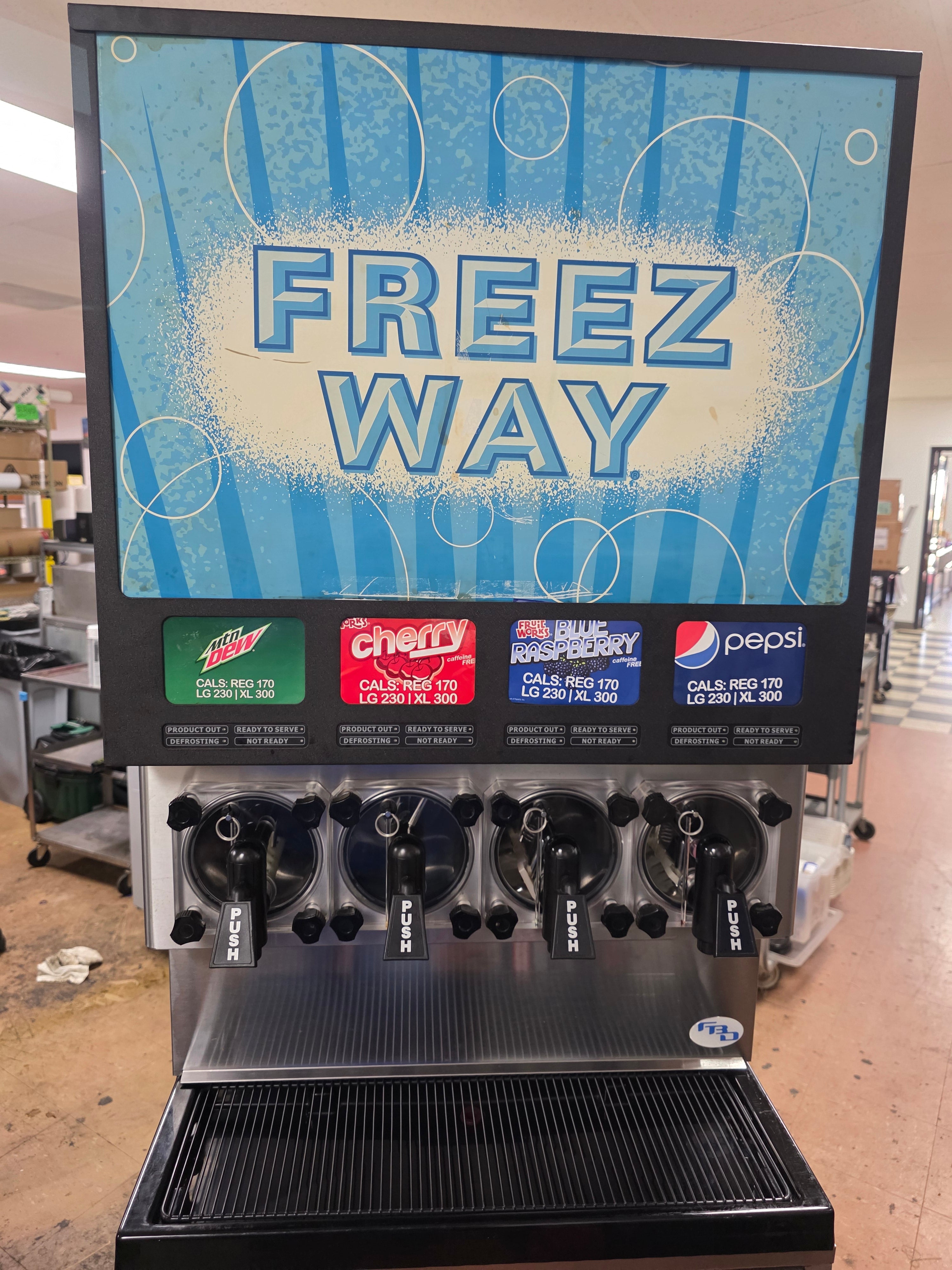 Used 26" FBD 774 Four Barrel Frozen Carbonated Beverage Dispenser 230V As Is