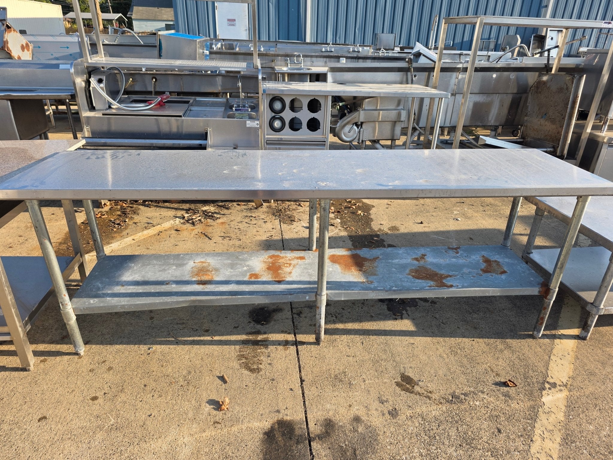 Used 97" Stainless Steel Table with shelf - SS334
