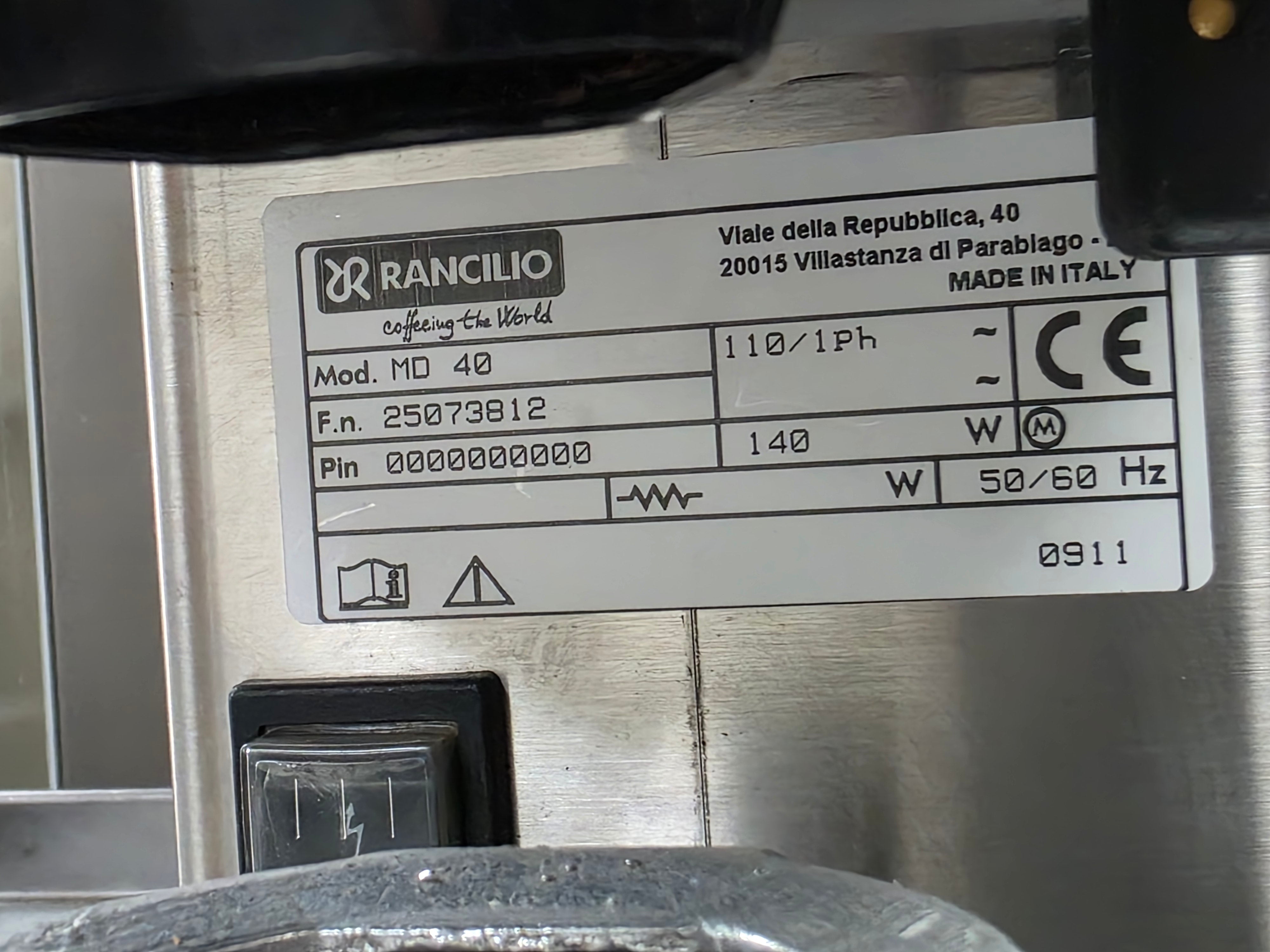 Used Rancilio MD40 Semi Automatic Espresso Coffee Grinder Doser 110V