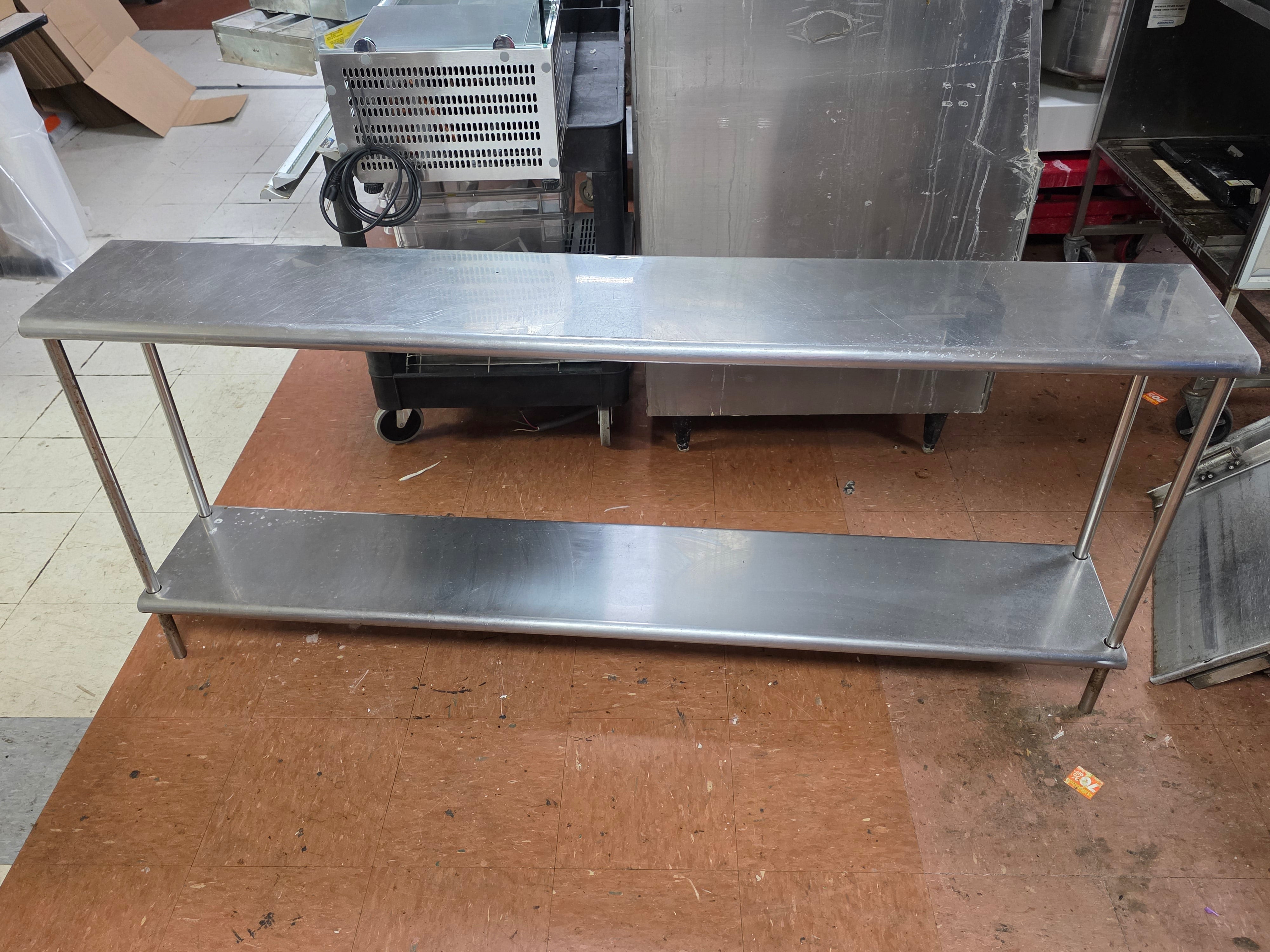 Used 72" Stainless Steel Table Over Shelves - SS335
