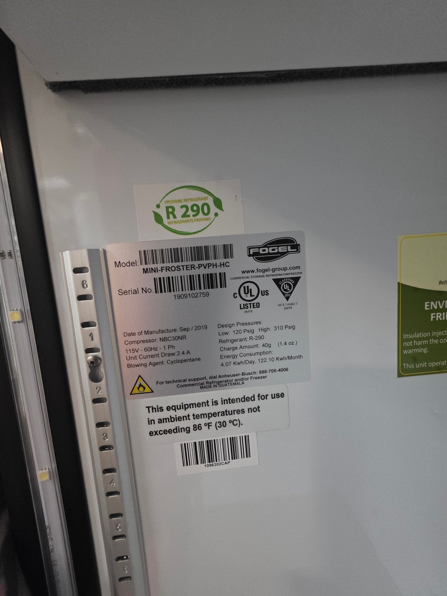 New Fogel Mini - Froster PVPH - HC Countertop LED Refrigerated Merchandiser 120V - Falcon Restaurant Supply - 7