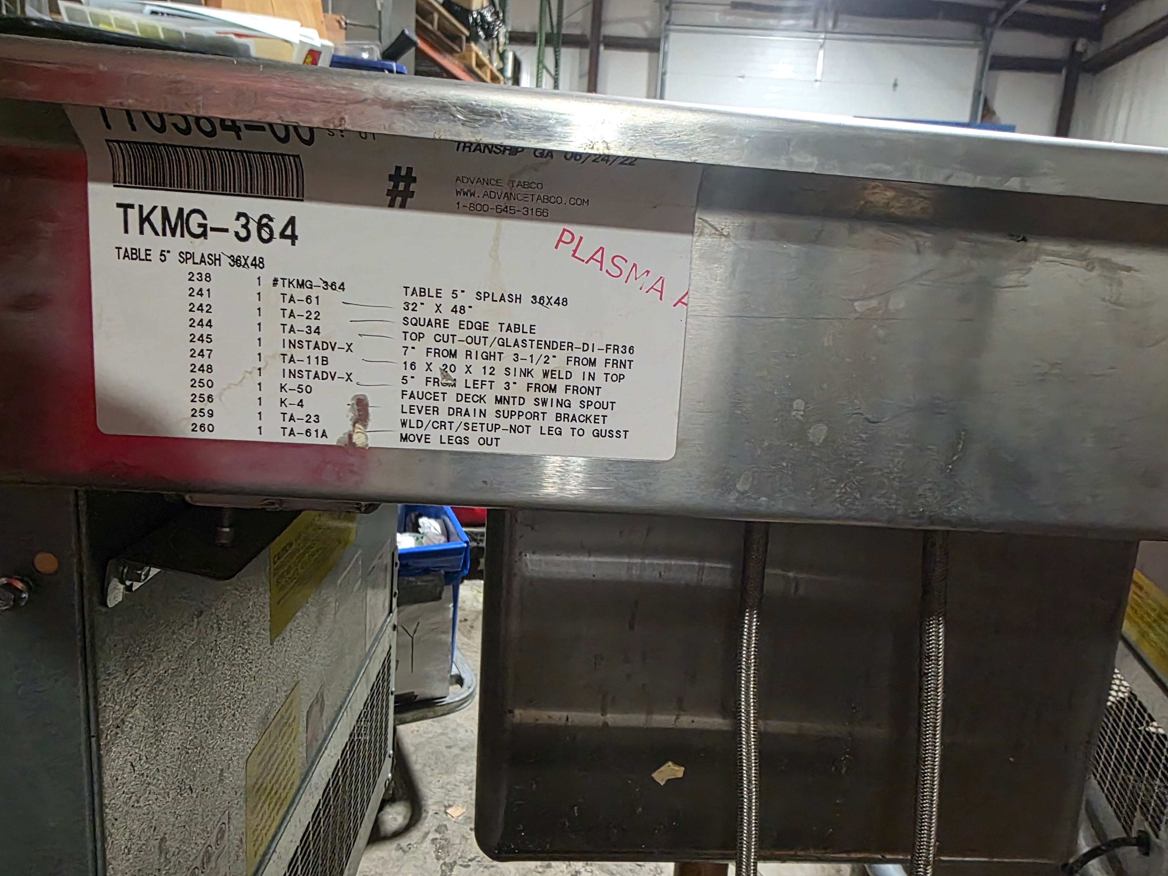 Used 48" Commercial 1 Compartment Sink with Drop In Ice Cream Freezer - TH2
