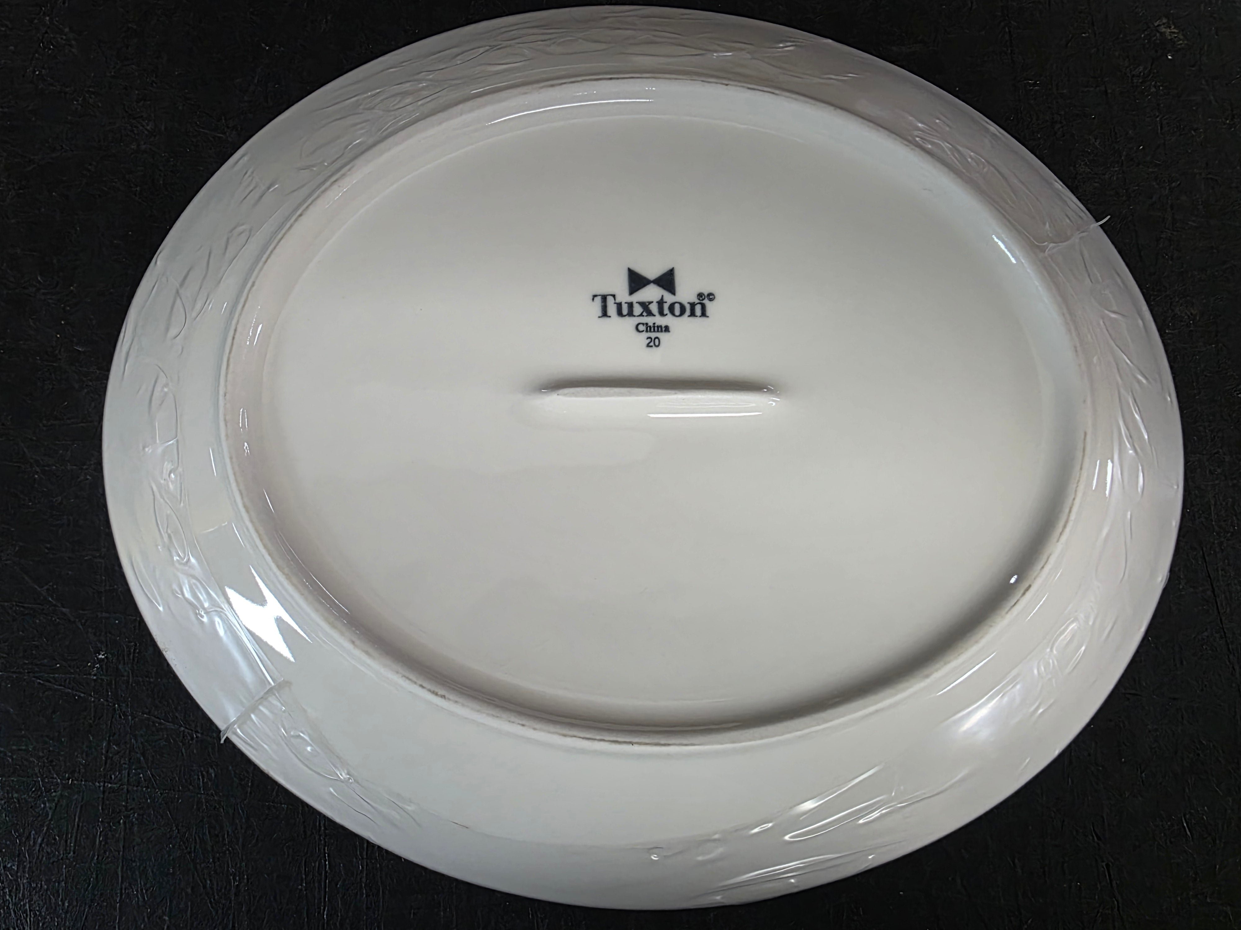 6 Unused Tuxton VEH-104 10 1/2" x 9" Eggshell Oval Coupe China Platter Plates - TH3