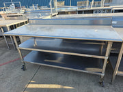 Used 72"X 30"X 35" Stainless Steel Table with Casters - SS363