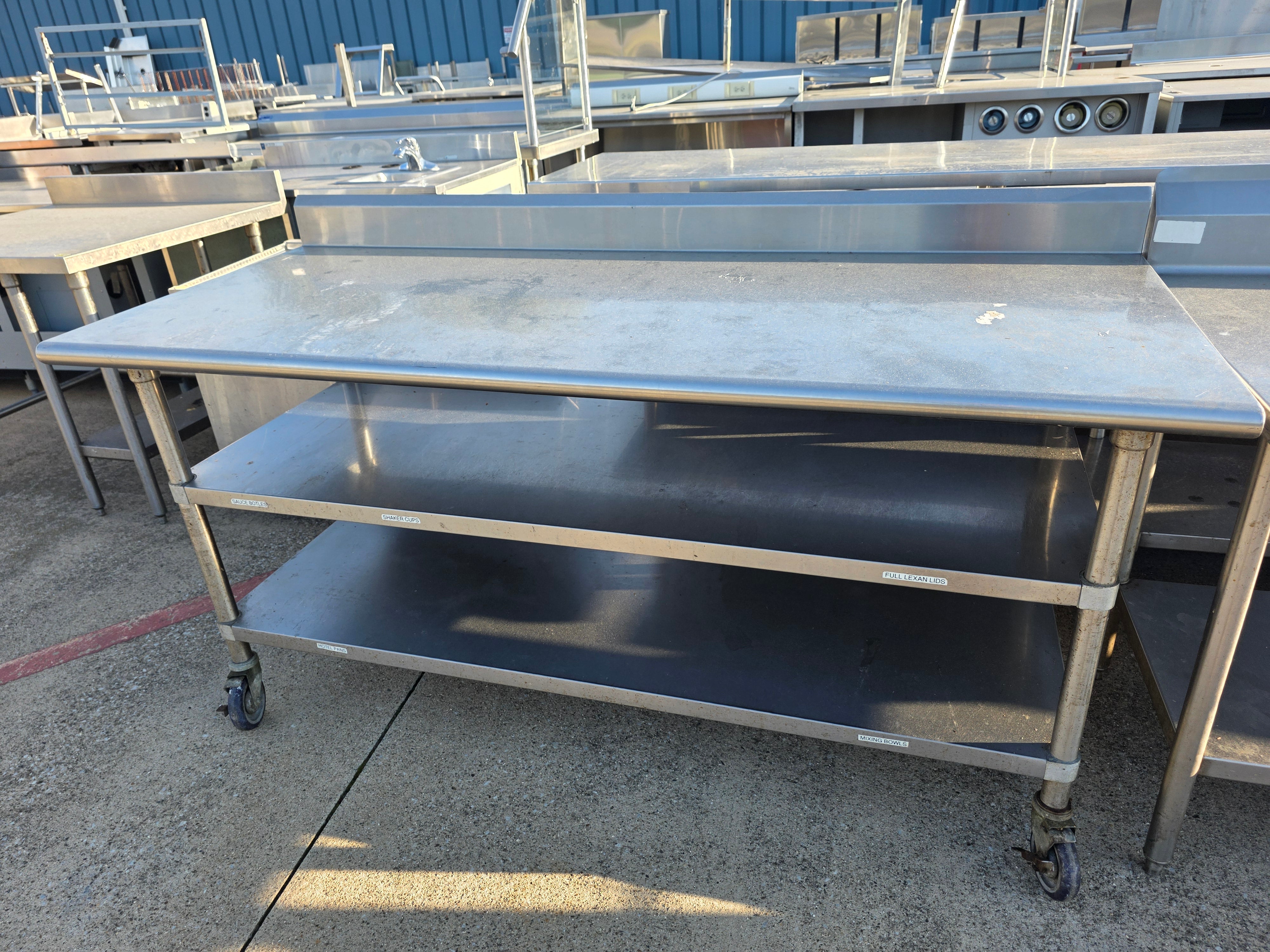 Used 72"X 30"X 35" Stainless Steel Table with Casters - SS363