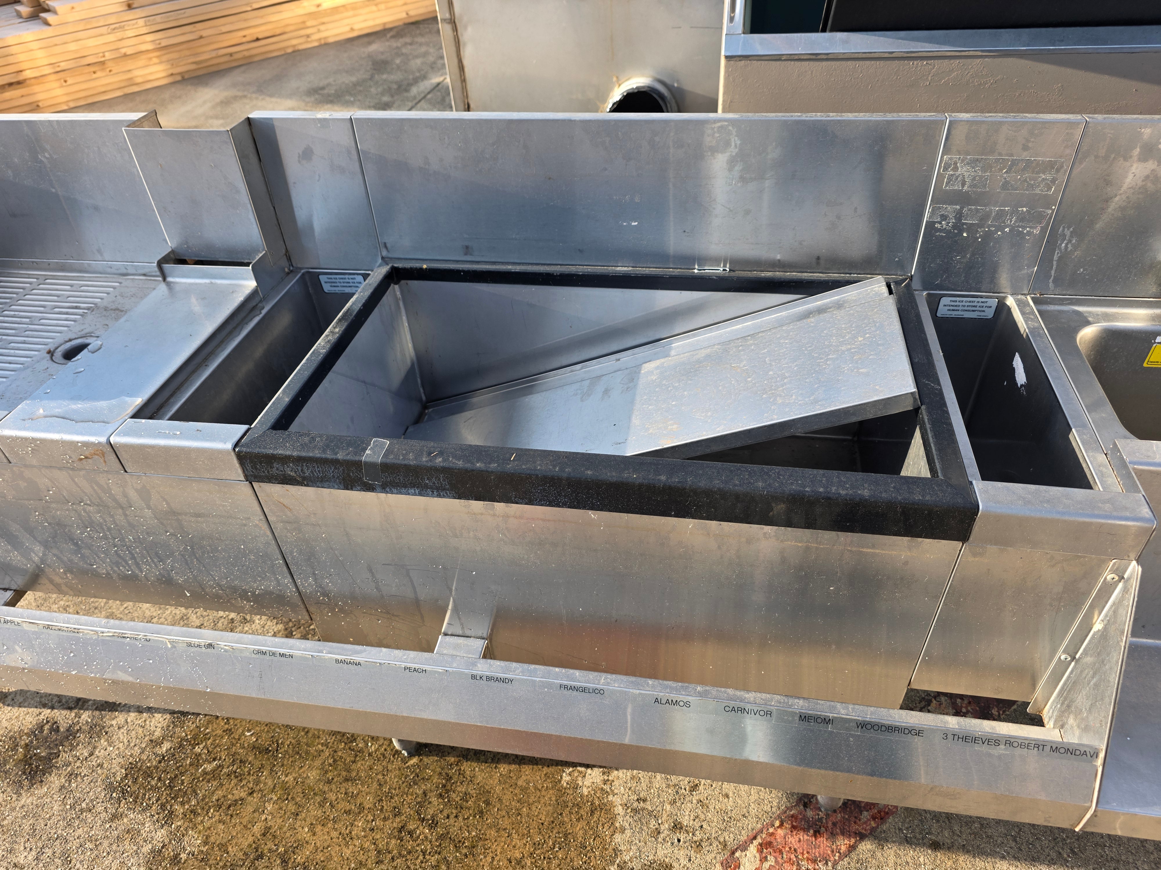 Used 108" Perlick Back Bar Undercounter sink - SB2 - SS369