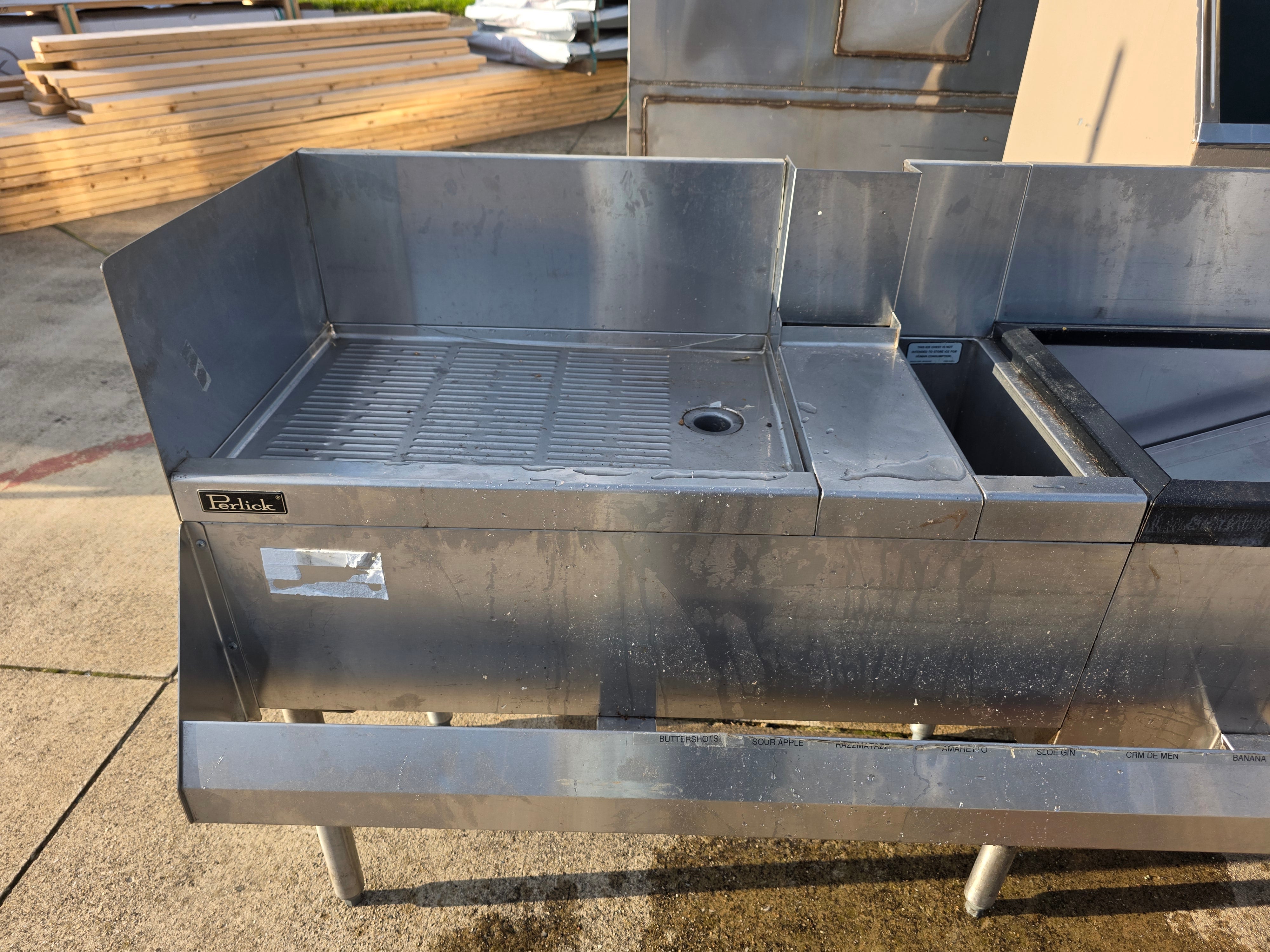 Used 108" Perlick Back Bar Undercounter sink - SB2 - SS369