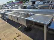 Used 133"X 34" Stainless 3 compartment Sink - SS381