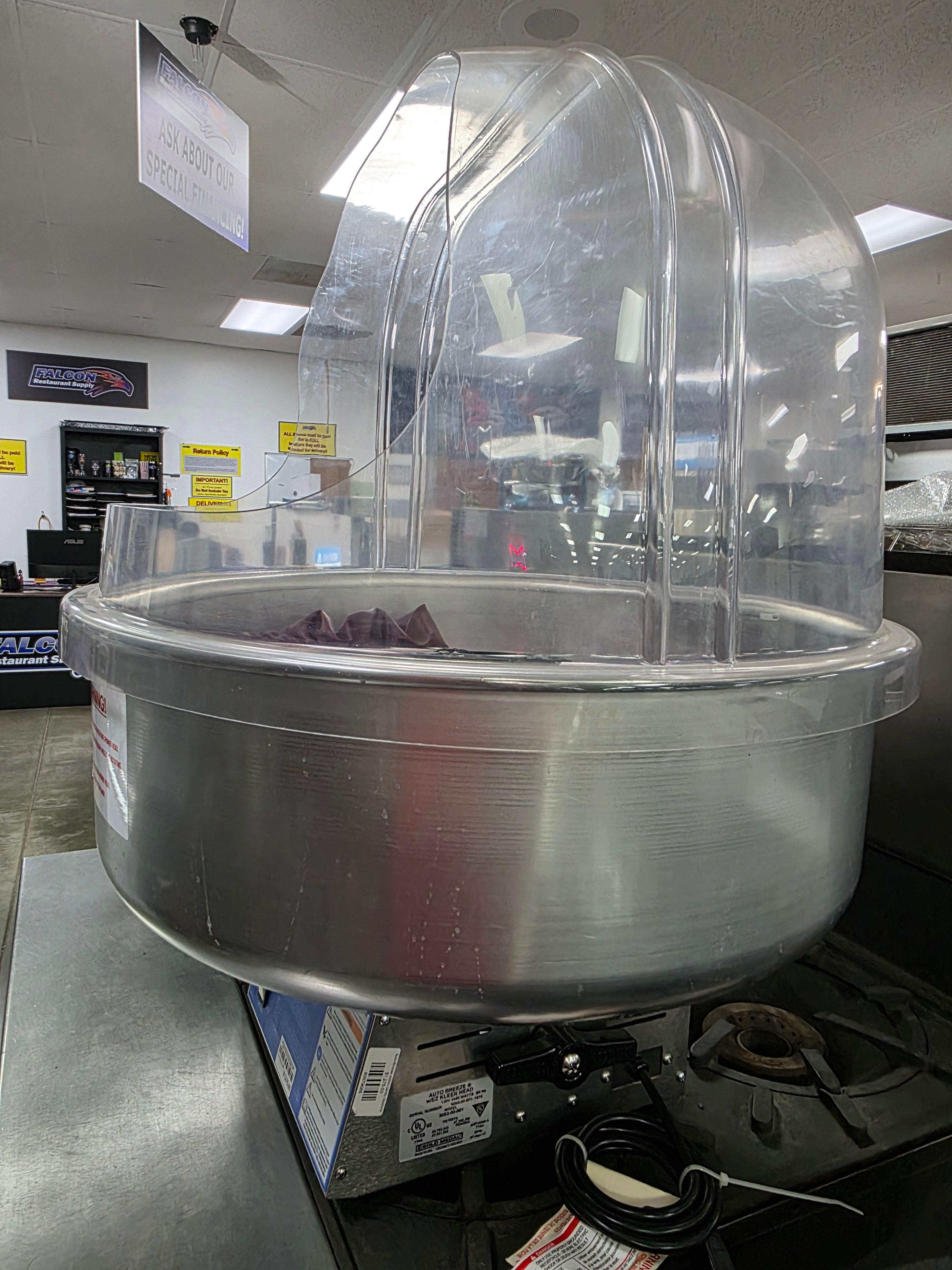 New Gold Medal Auto-Breeze Cotton Candy Machine w/Clear Double Bubble C IP