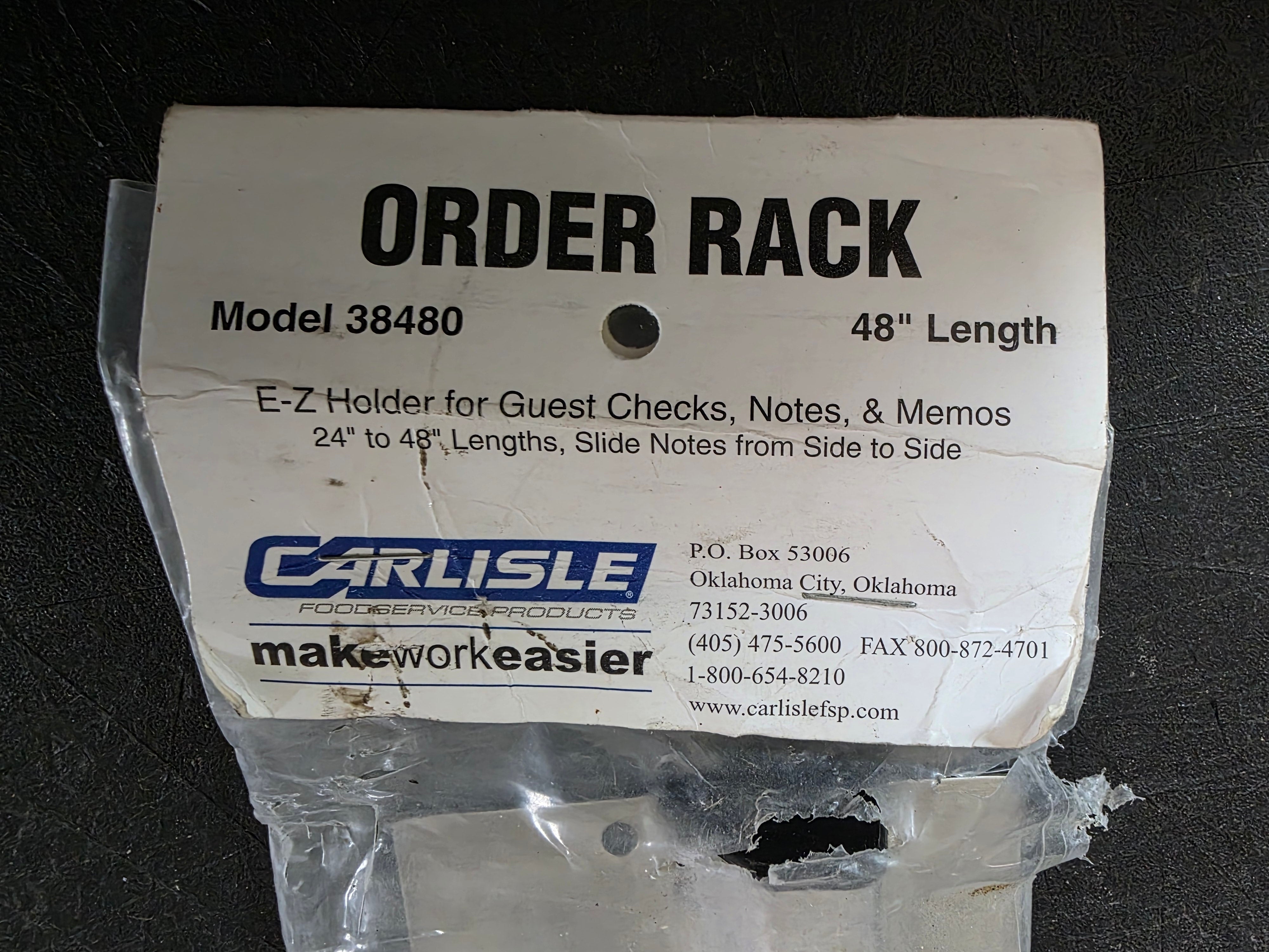 New 48" Carlisle 38480 Aluminum Wall Mounted Ticket Holder
