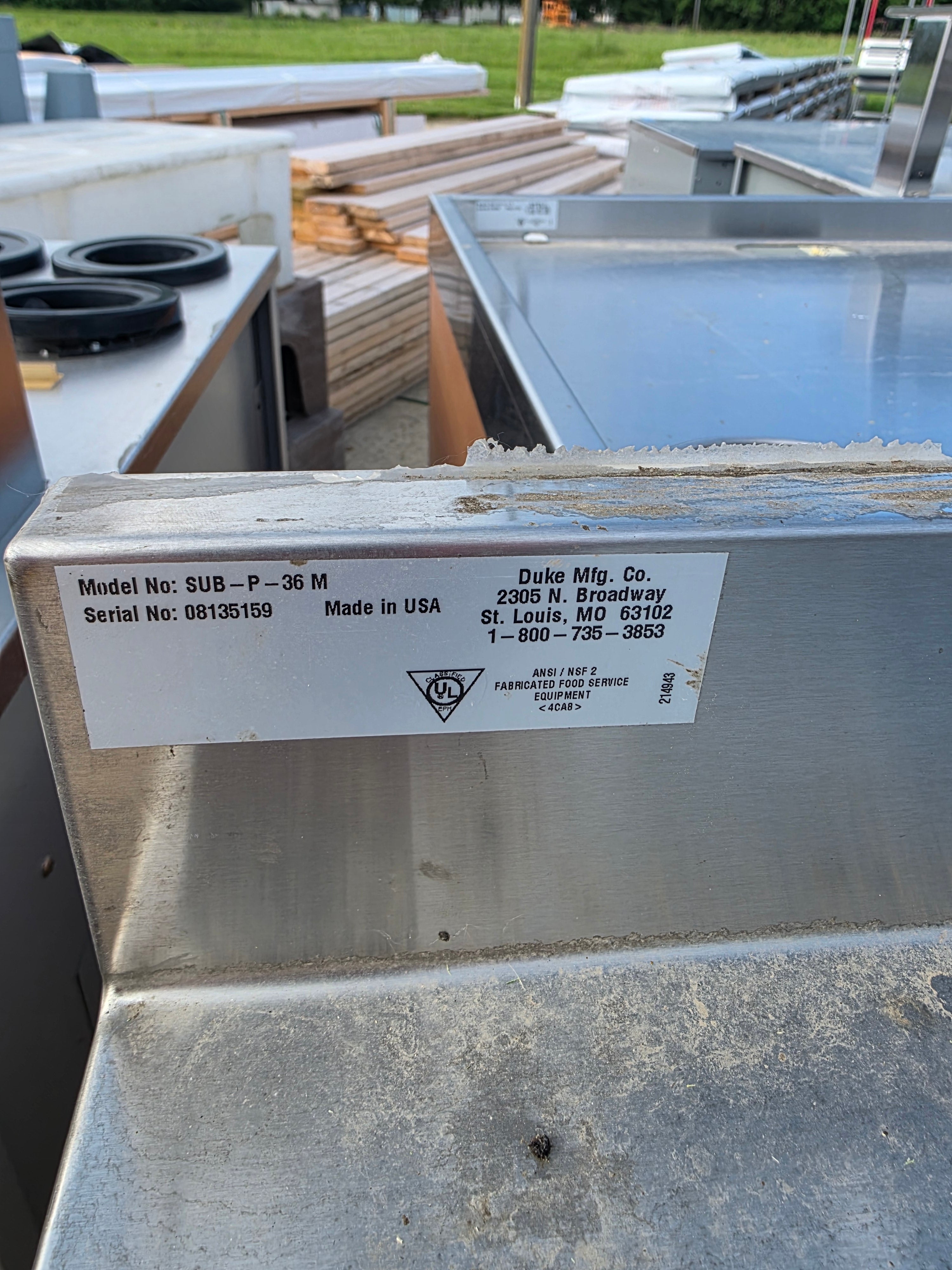 Used 36" x 29.5" Duke P-36 Stainless Top 2 Door Cabinet  - SS385 - RK