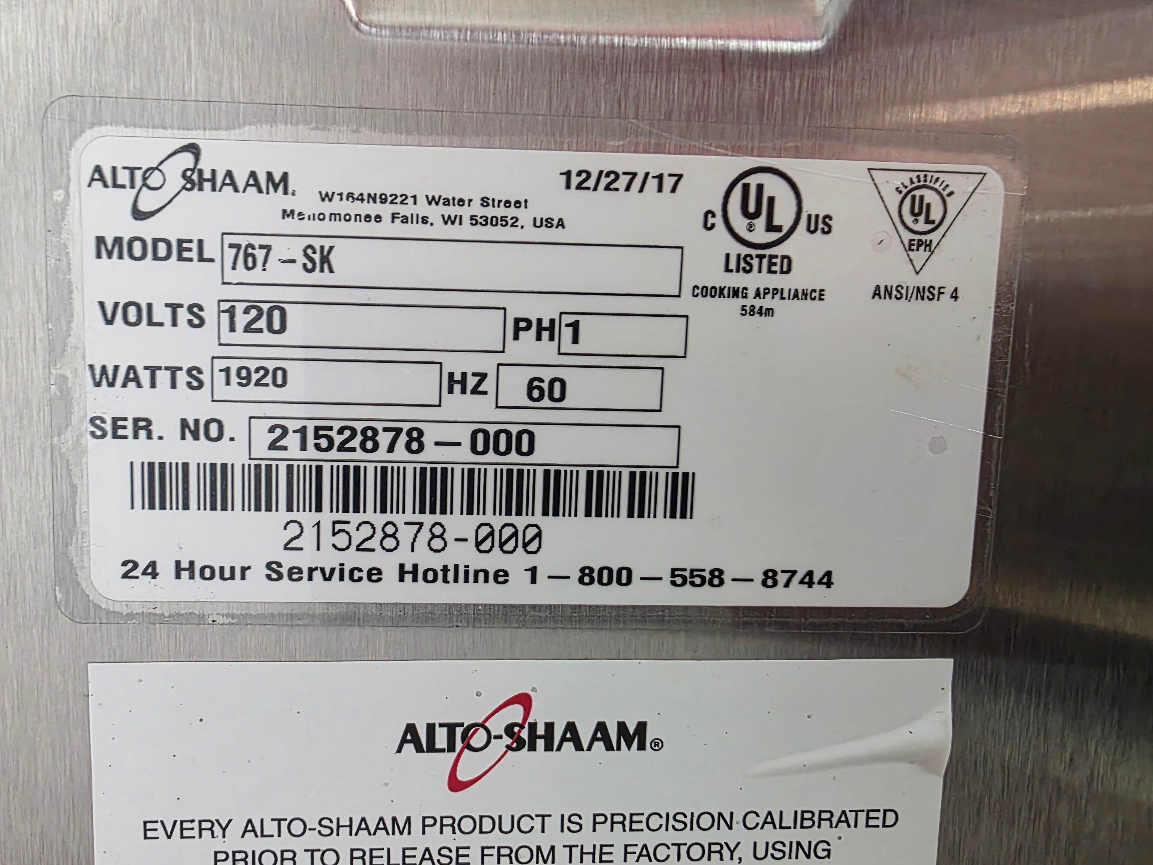 Used Alto-Shaam 767-SK Undercounter Cook and Hold BBQ Smoker Oven 208/240V