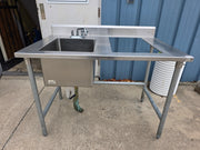 Used 48" Stainless Steel Commercial 1 Compartment Sink with Faucet - SS398 - TH2