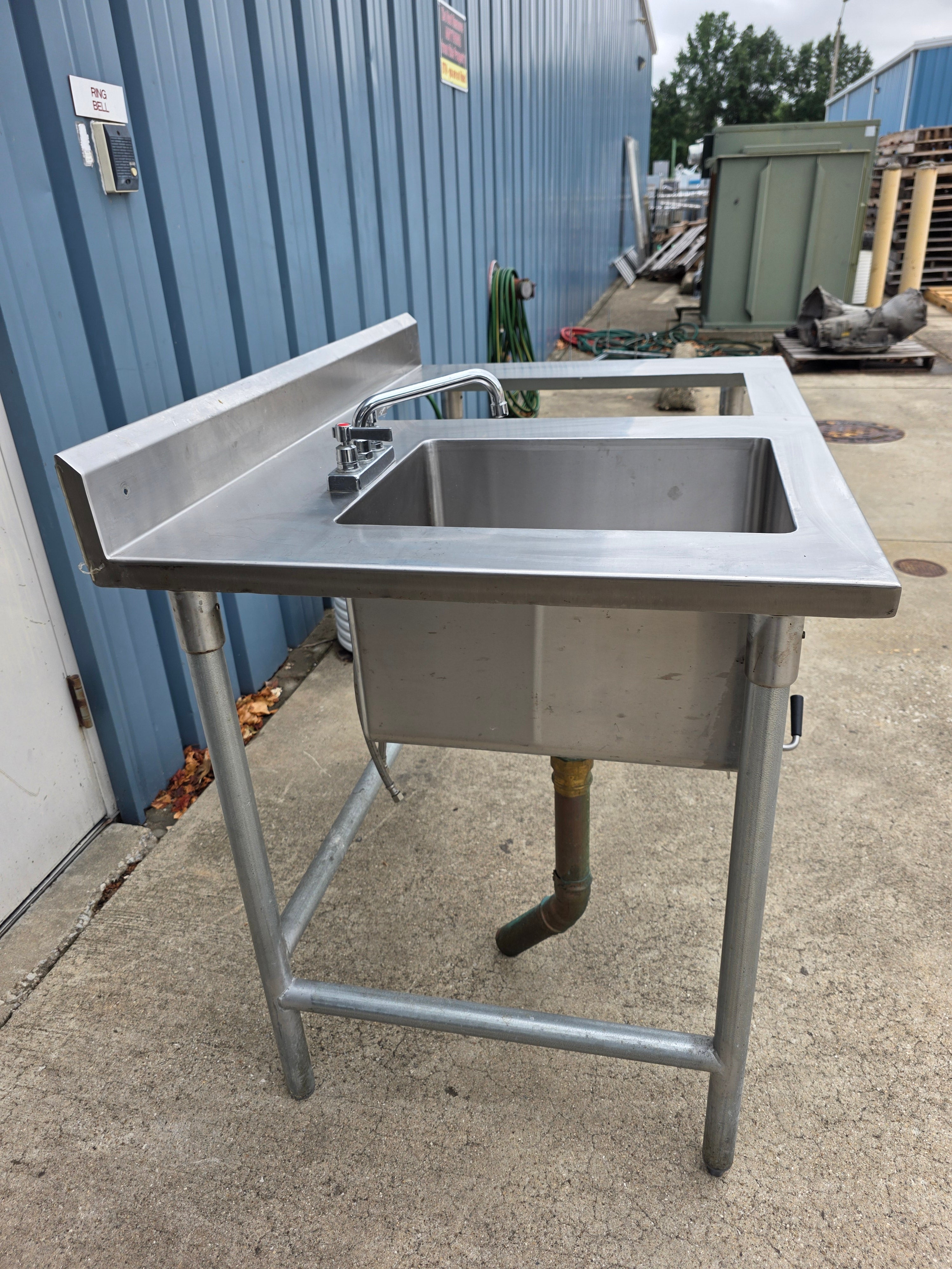 Used 48" Stainless Steel Commercial 1 Compartment Sink with Faucet - SS398 - TH2