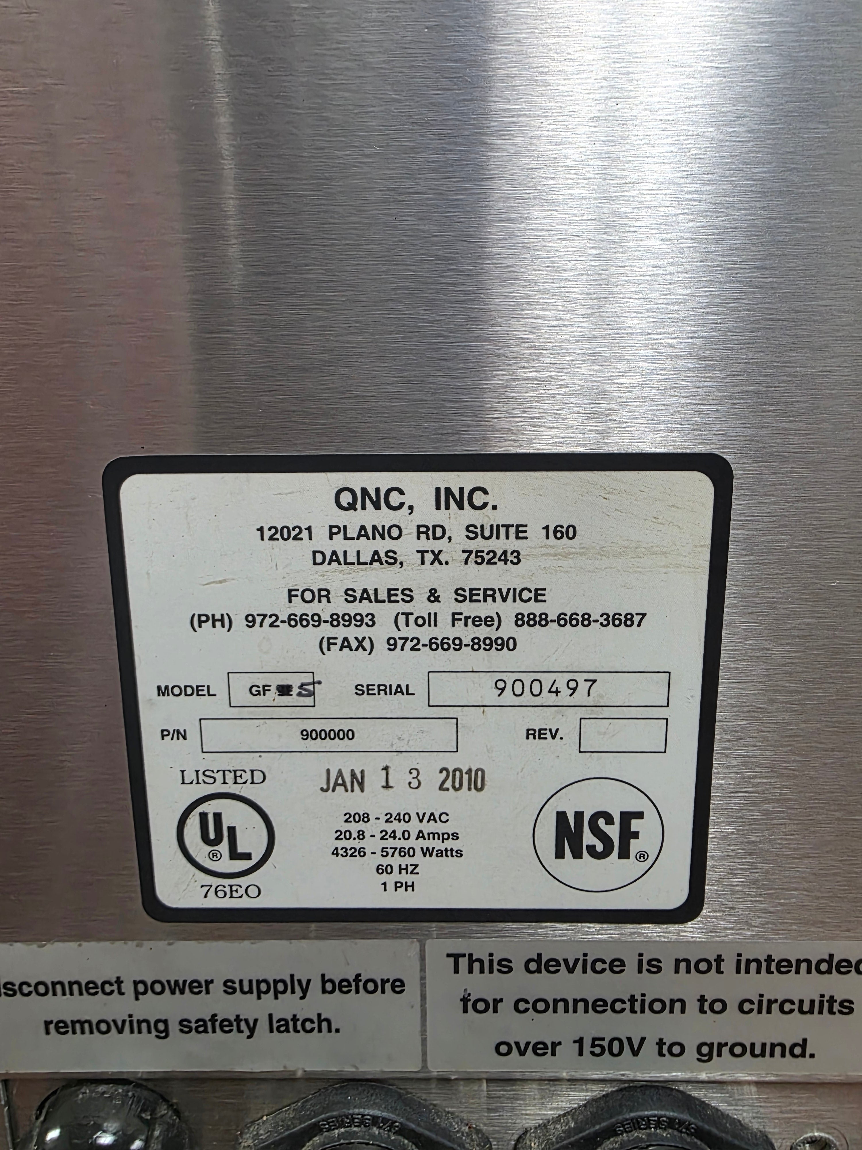 Used Quik n' Crispy QC900000 Model GF5 Ventless Greaseless Air Fryer - 208/240V 1PH