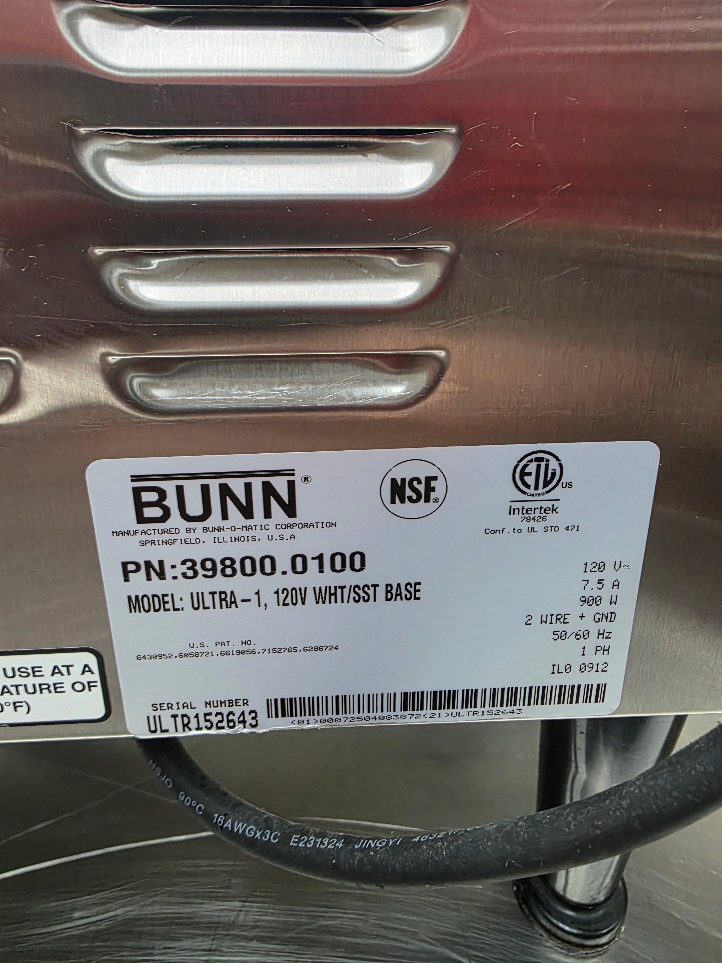 Bunn 39800.0100 Ultra-1 White/Stainless Frozen Drink Slushy Machine - 120V