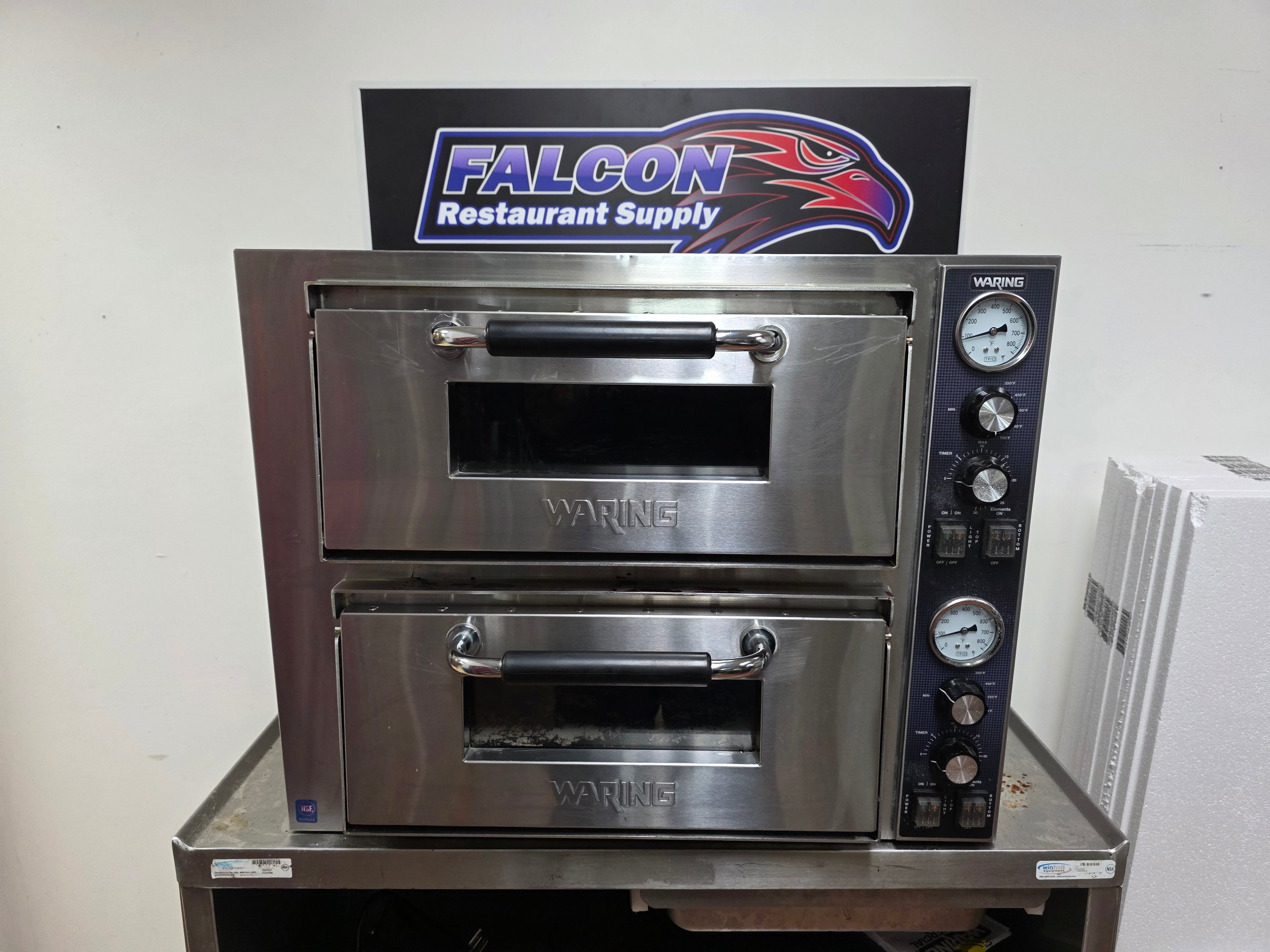 Used Waring WPO750 Double Deck Countertop Pizza Oven Independent Chambers - 240V
