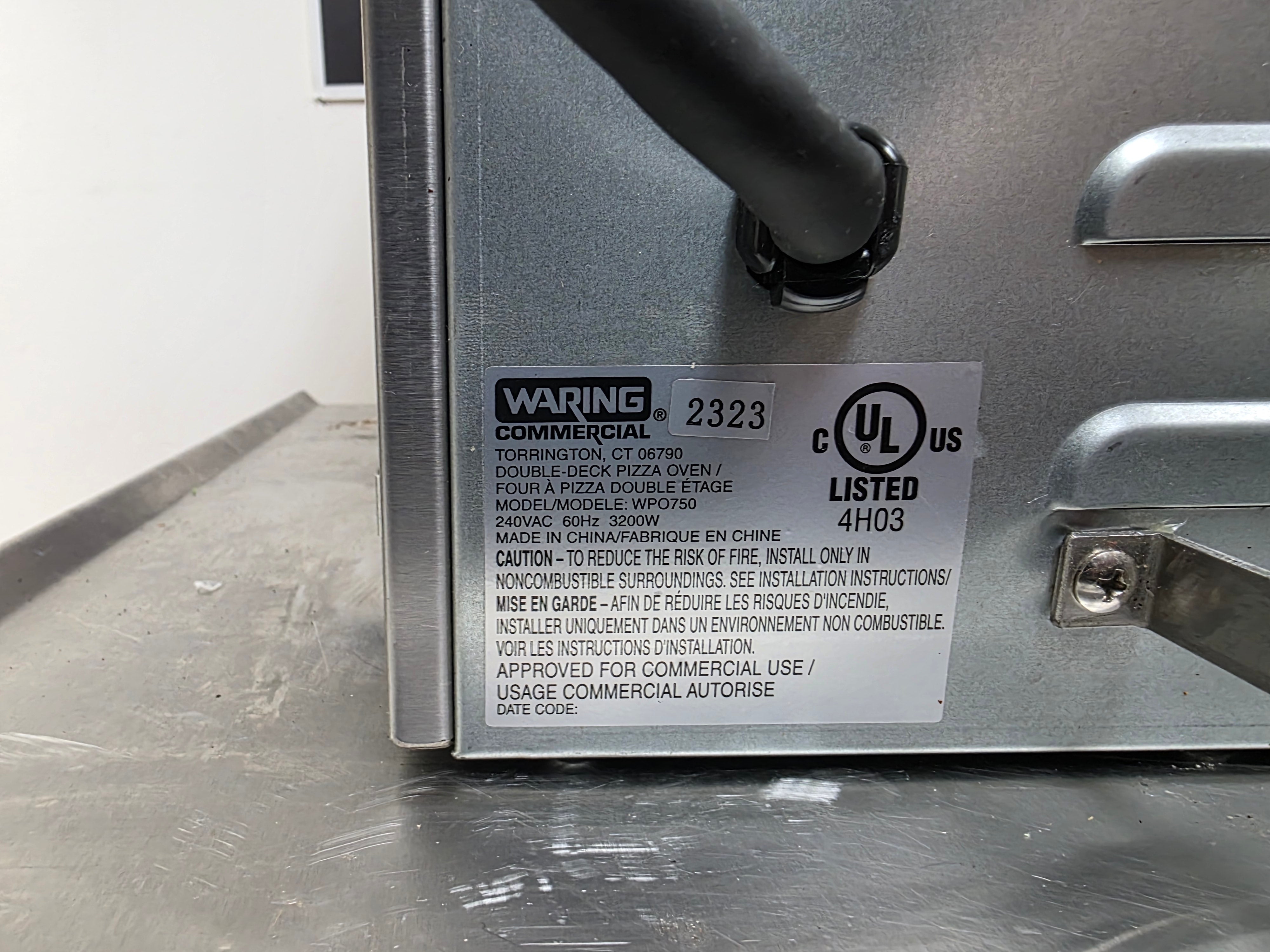 Used Waring WPO750 Double Deck Countertop Pizza Oven Independent Chambers - 240V