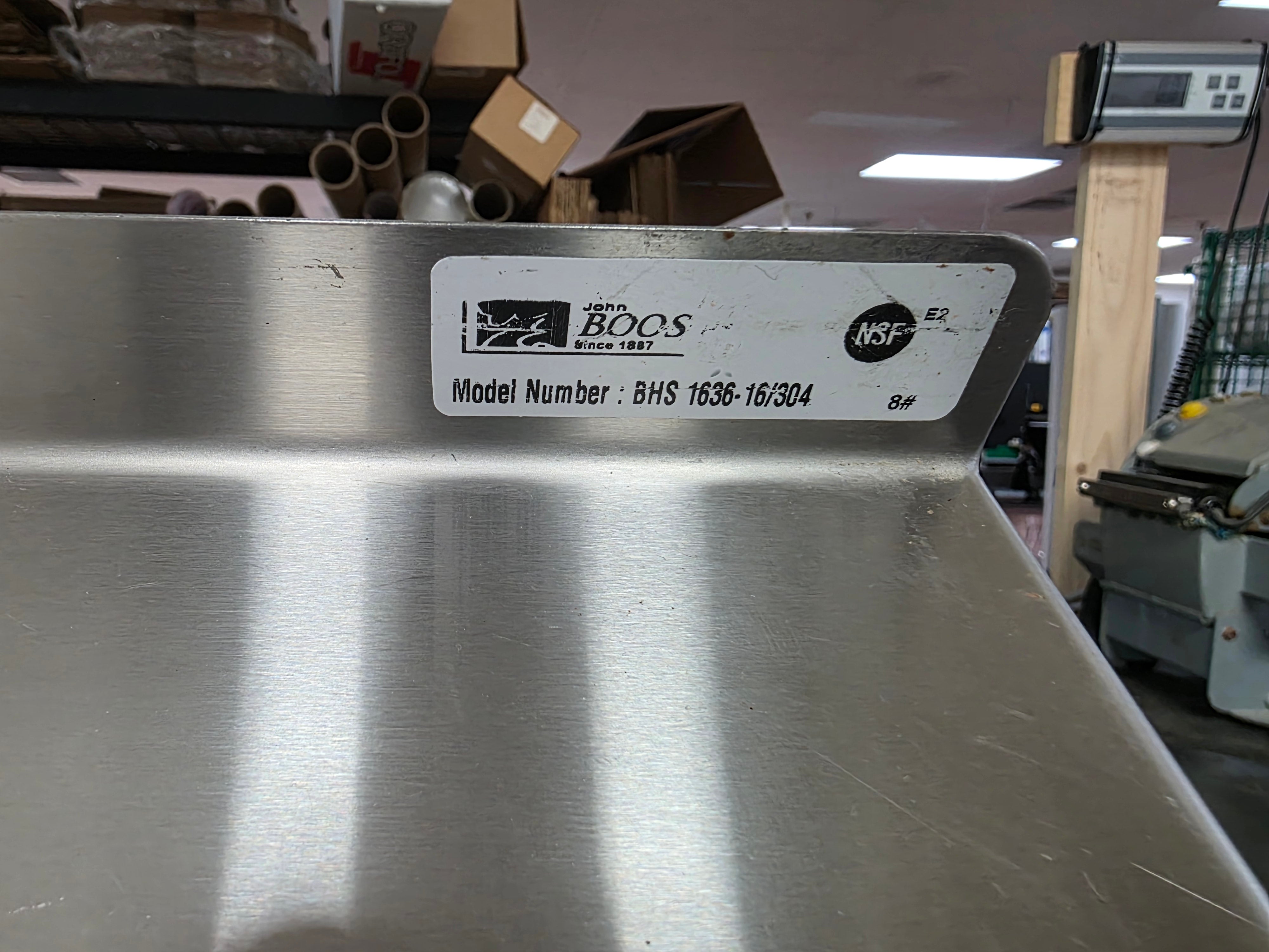 Used 36" John Boos BHS1636-16/304 Stainless Steel Wall-mounted Shelf - SS400