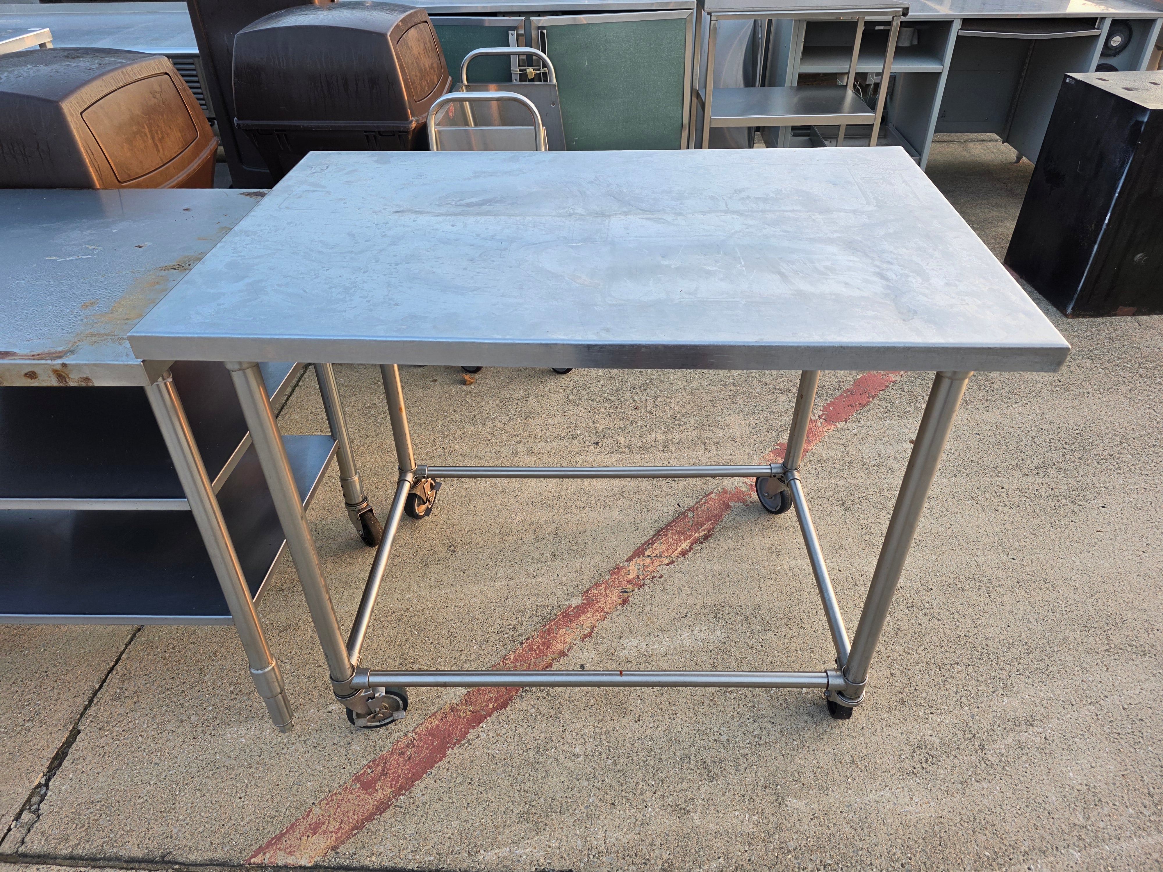 Used 48" 30" Stainless Steel Table with Casters - FG9 - SS405