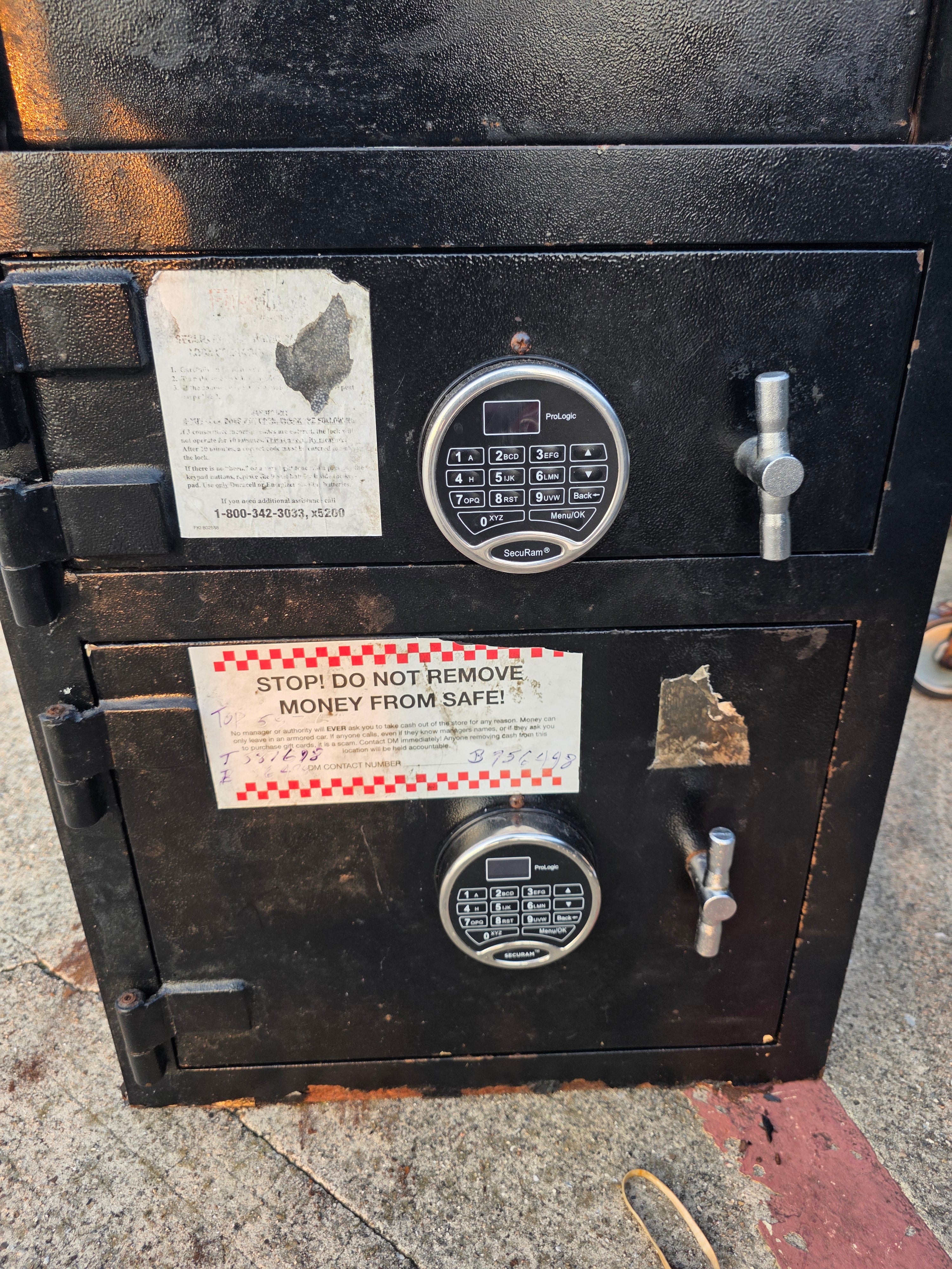 Used Undercounter 2 Compartment Depository Steel Drop Safe - FG9