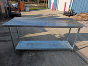 Used 72" x 24" Stainless Steel Table - SS409