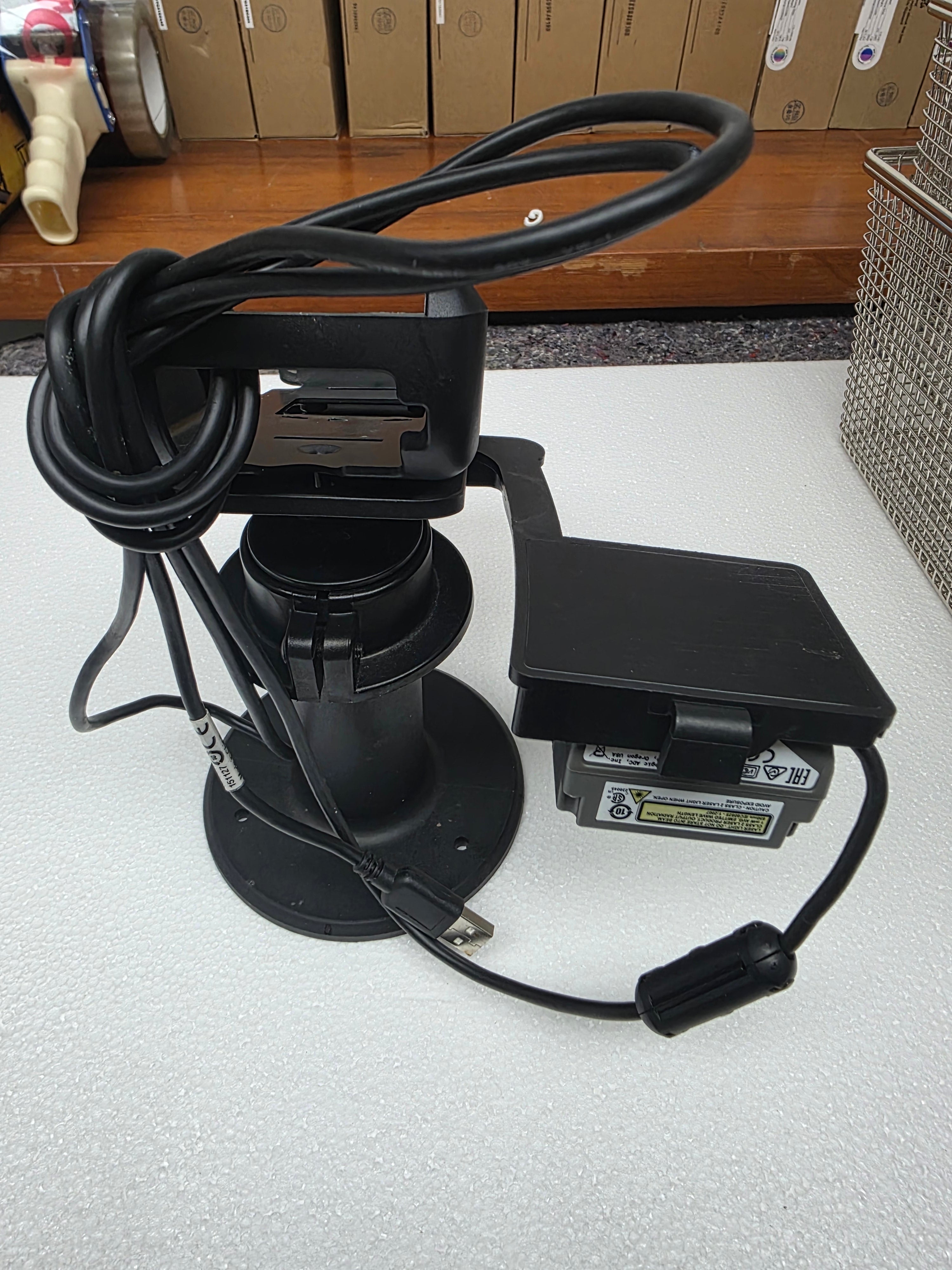 Used POS Payment Terminal Stand with Datalogic Barcode Reader - RK
