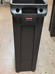 Used Rubbermaid 23 Gallon Slim Jim Brown Rectangular Trash Can - FG9