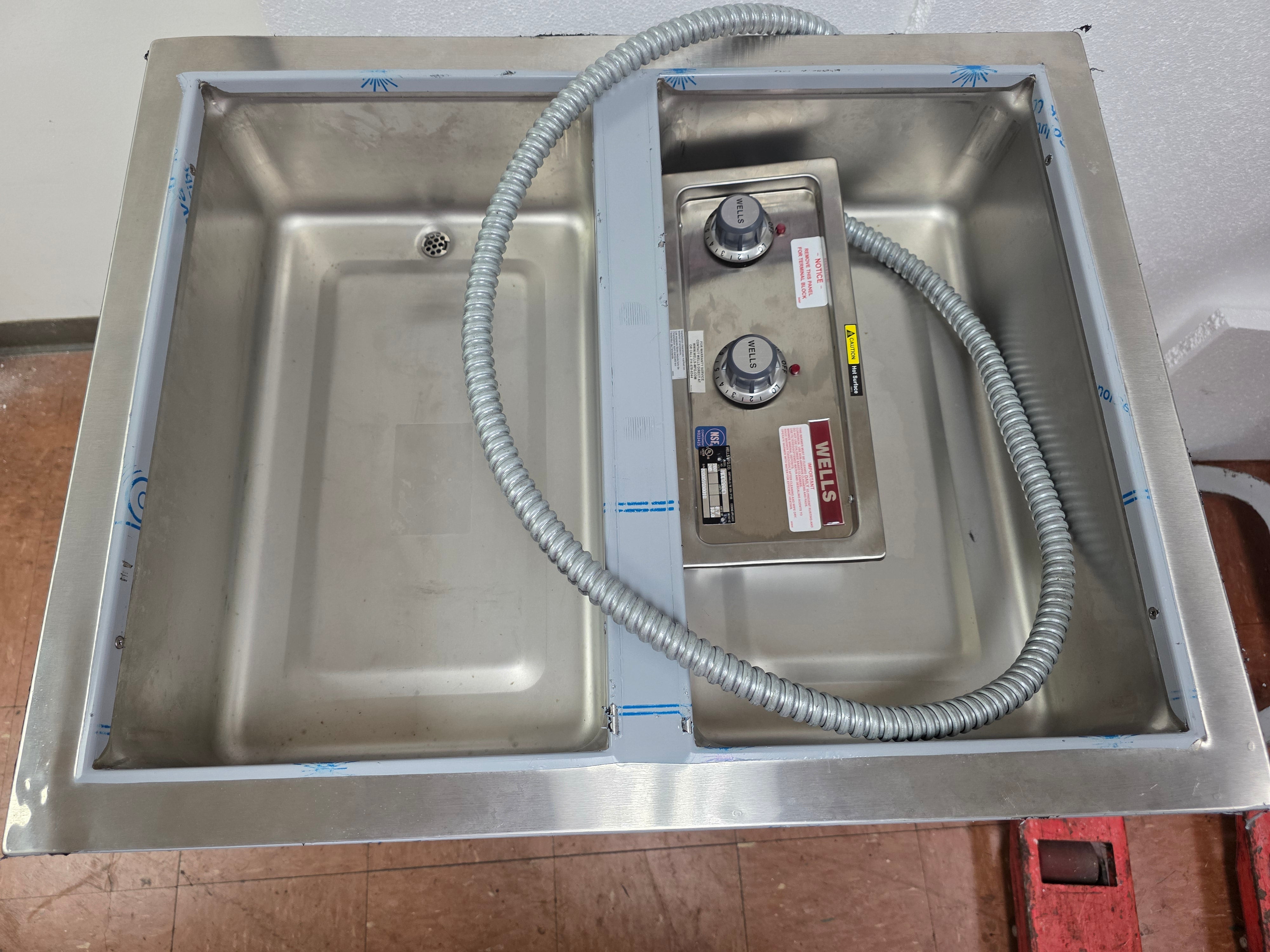 Unused Wells MOD200D 2 Pan Drop-In Hot Food Well with Drains - 208/240V