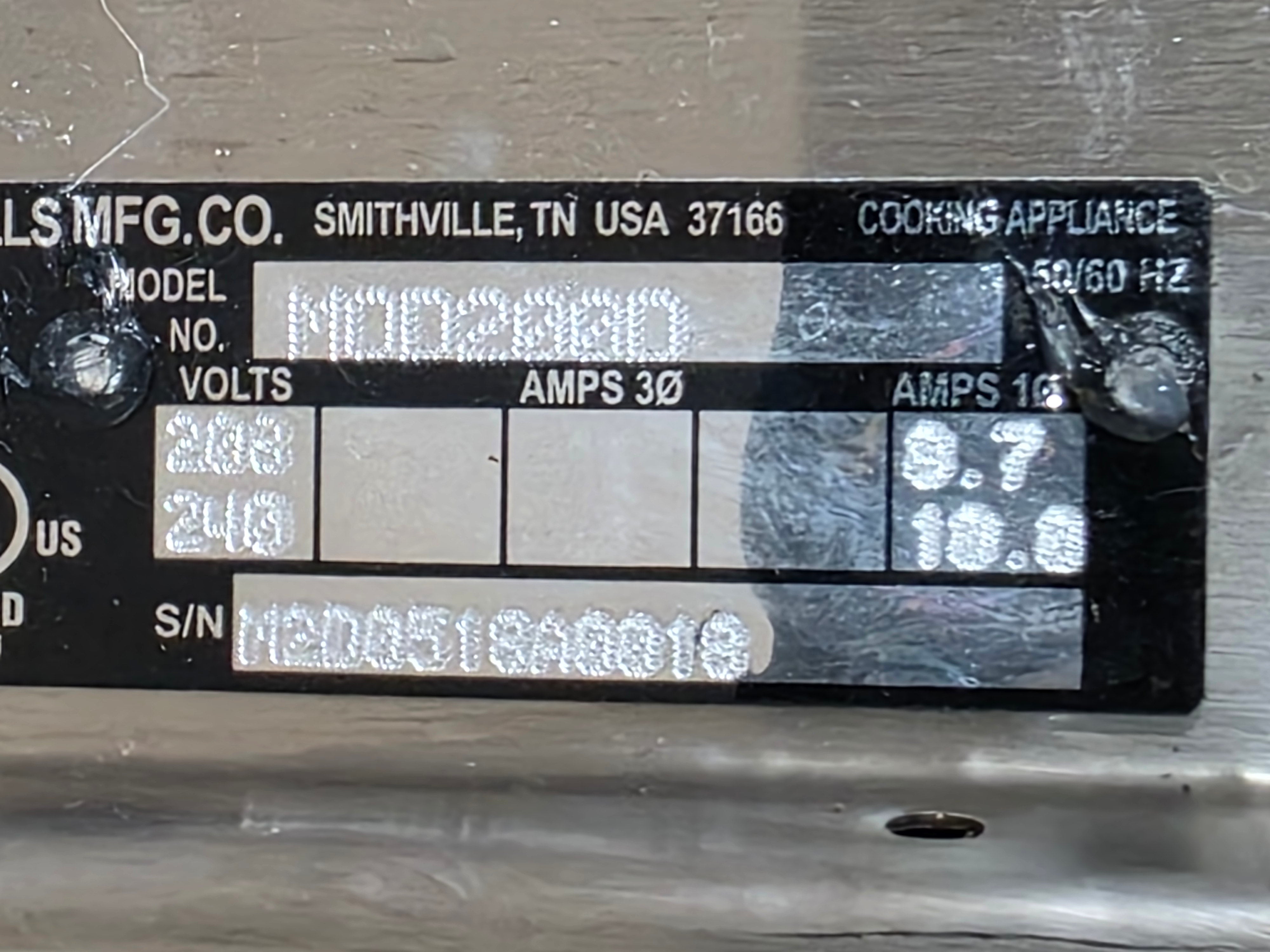 Unused Wells MOD200D 2 Pan Drop-In Hot Food Well with Drains - 208/240V