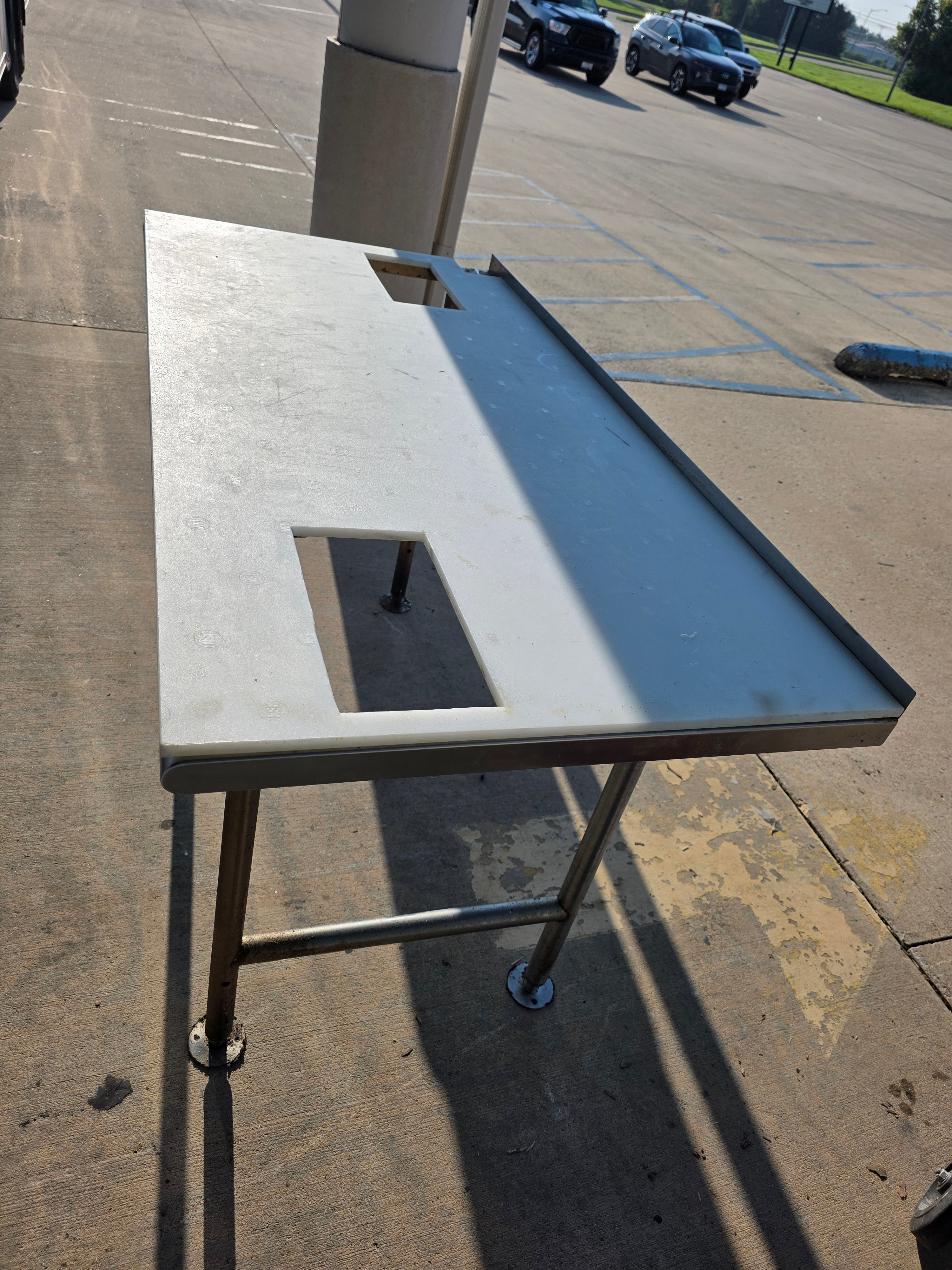 Used 60" x 30" Stainless Table with Cutting Board Top - OW - SS413
