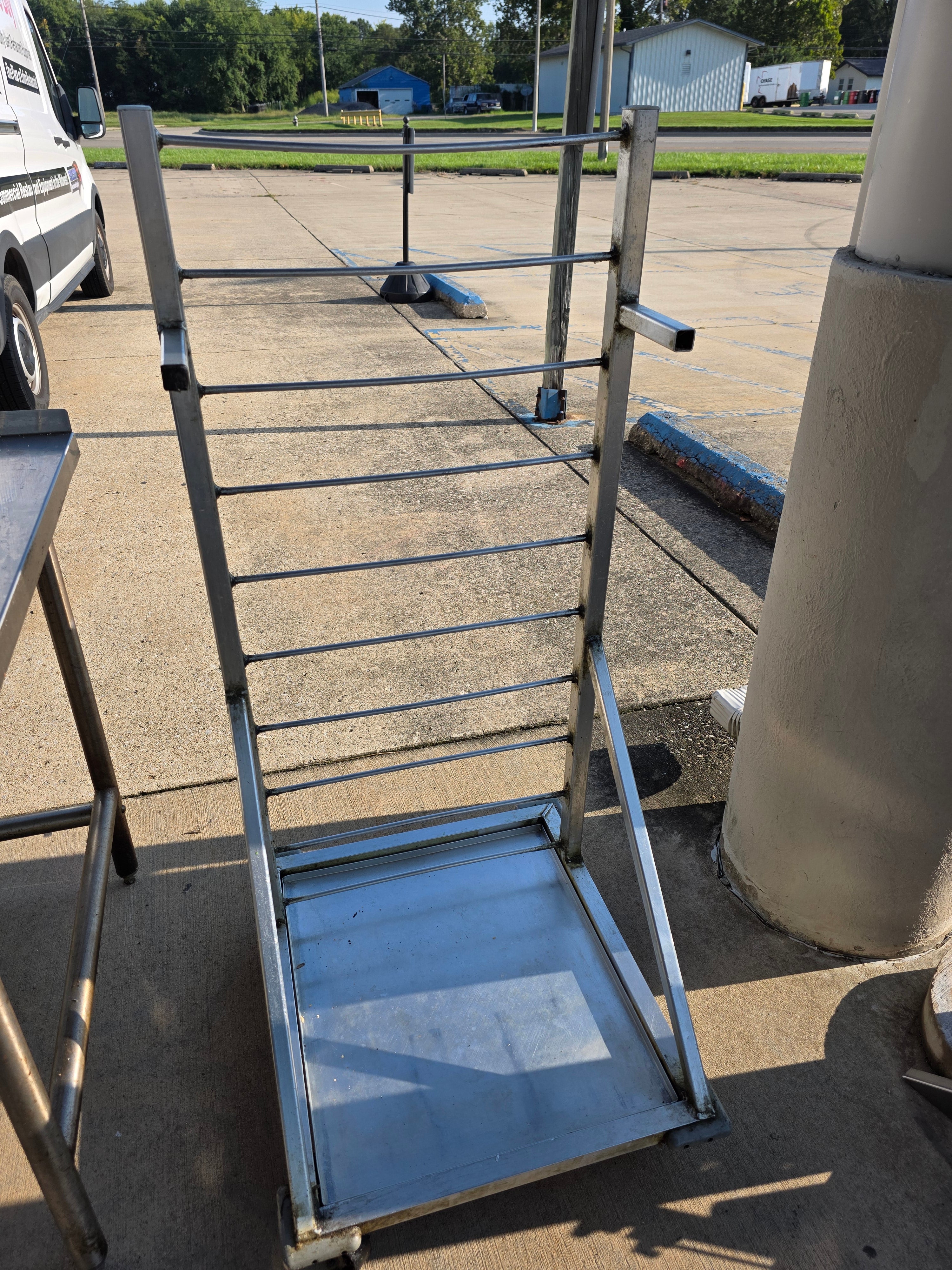 Used New Age Aluminum Fry Basket Rack w/ 27 Basket Capacity & 3" Casters - OW - SS416